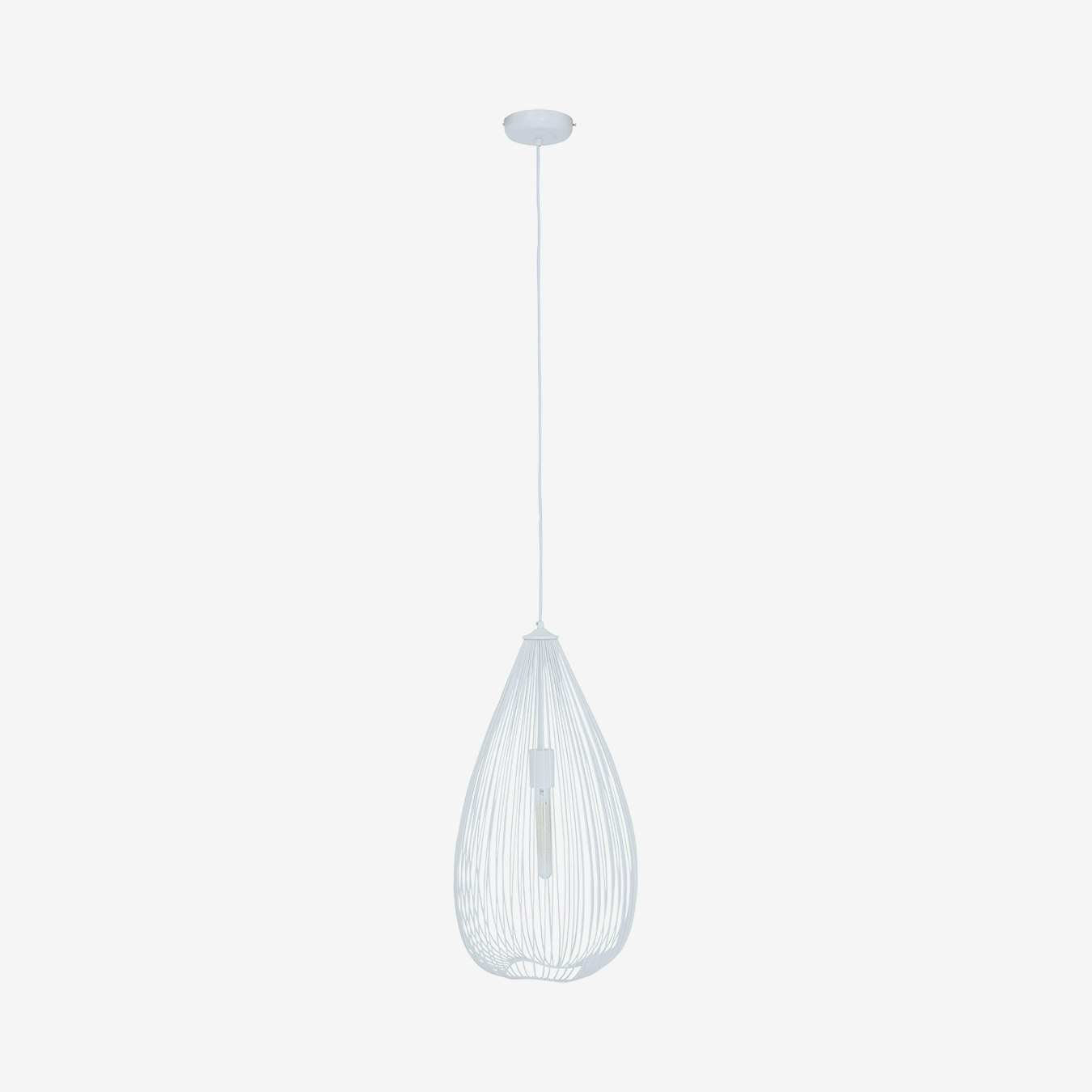 Lavis Teardrop Pendant Light - White - Iron by Fifty Five South