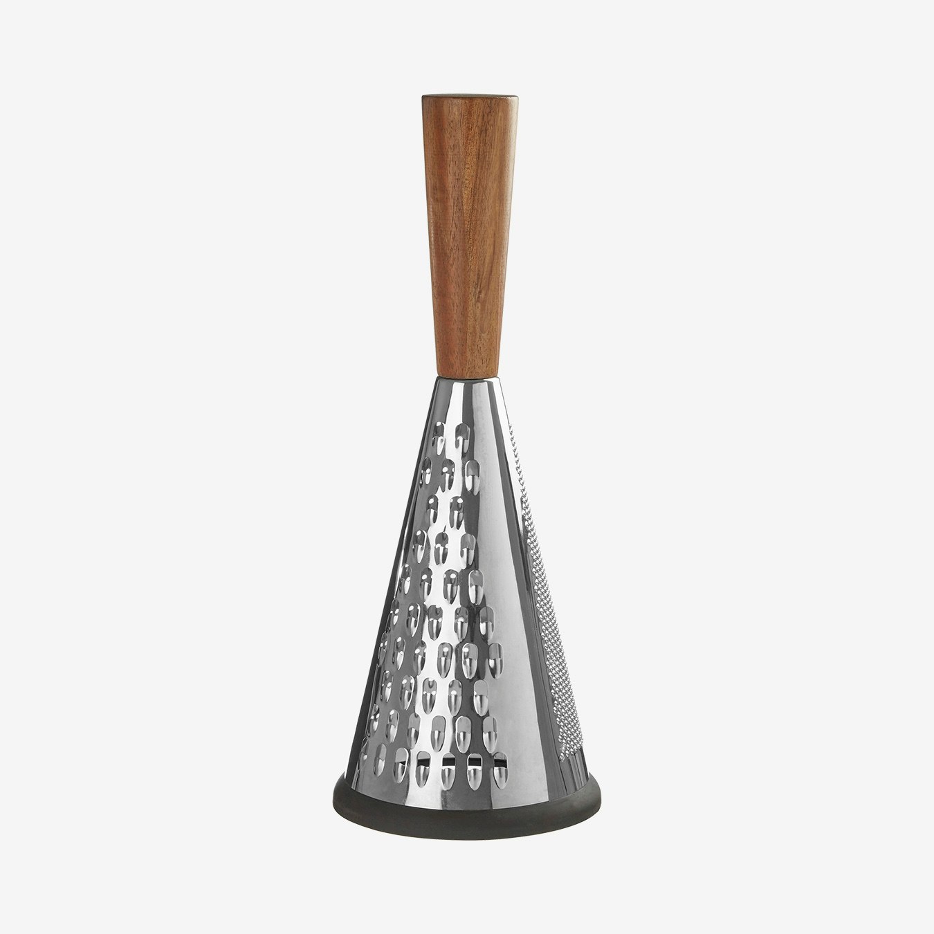 Modern Retro Round Grater - Silver - Acacia Wood by Fifty Five South