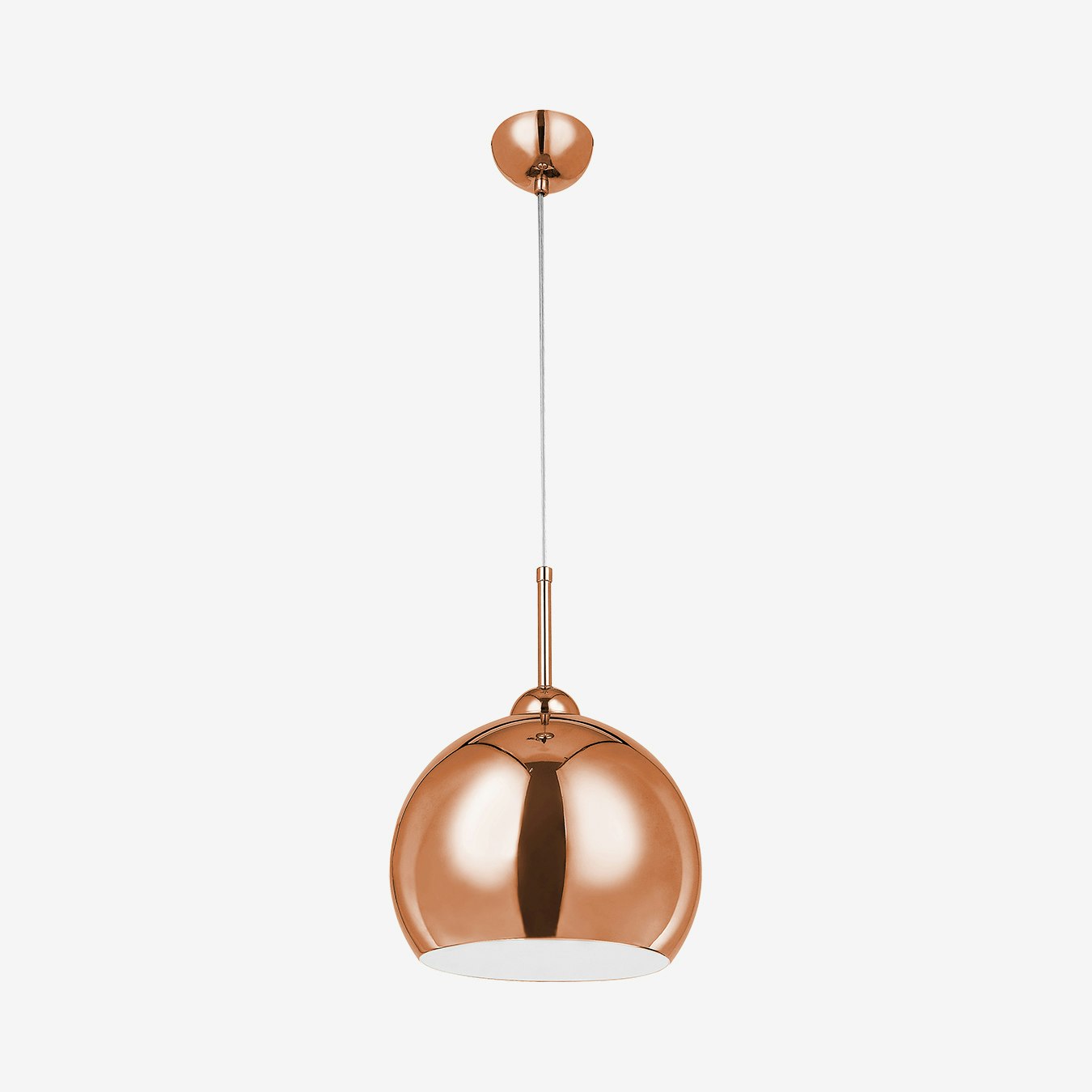 Dome Pendant Light - Copper / White by Fifty Five South