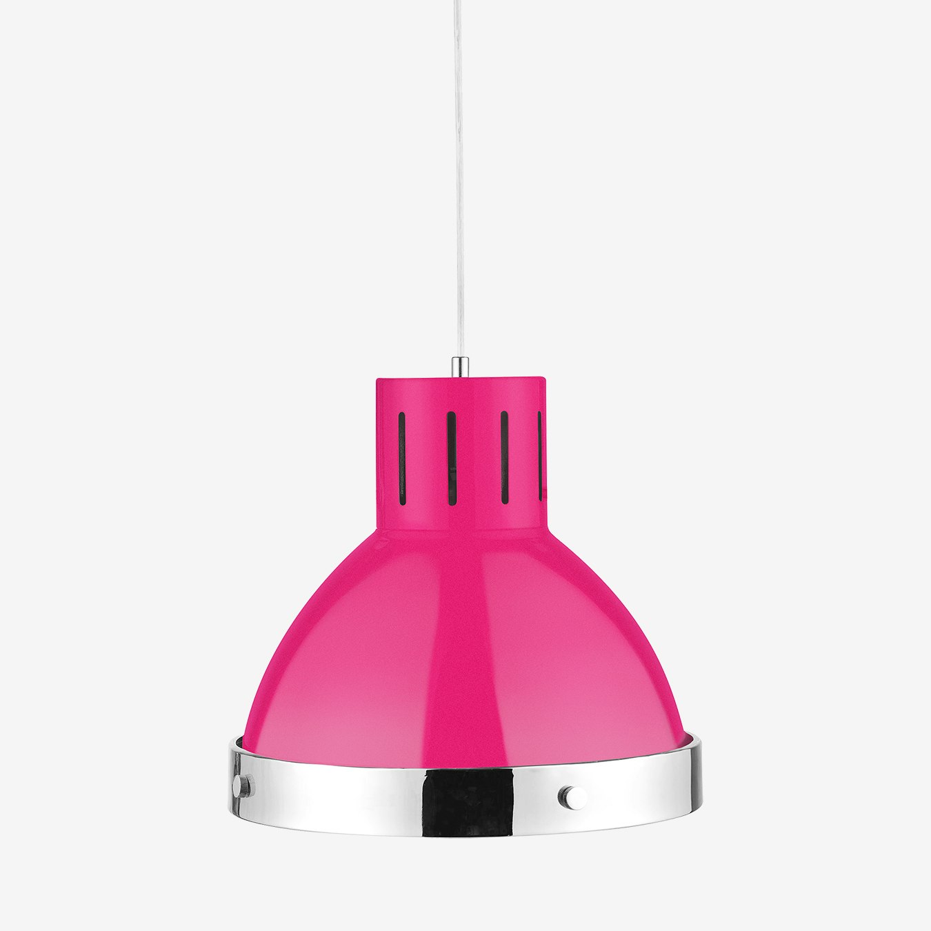 Contemporary Pendant Light - Hot Pink / Chrome by Fifty Five South