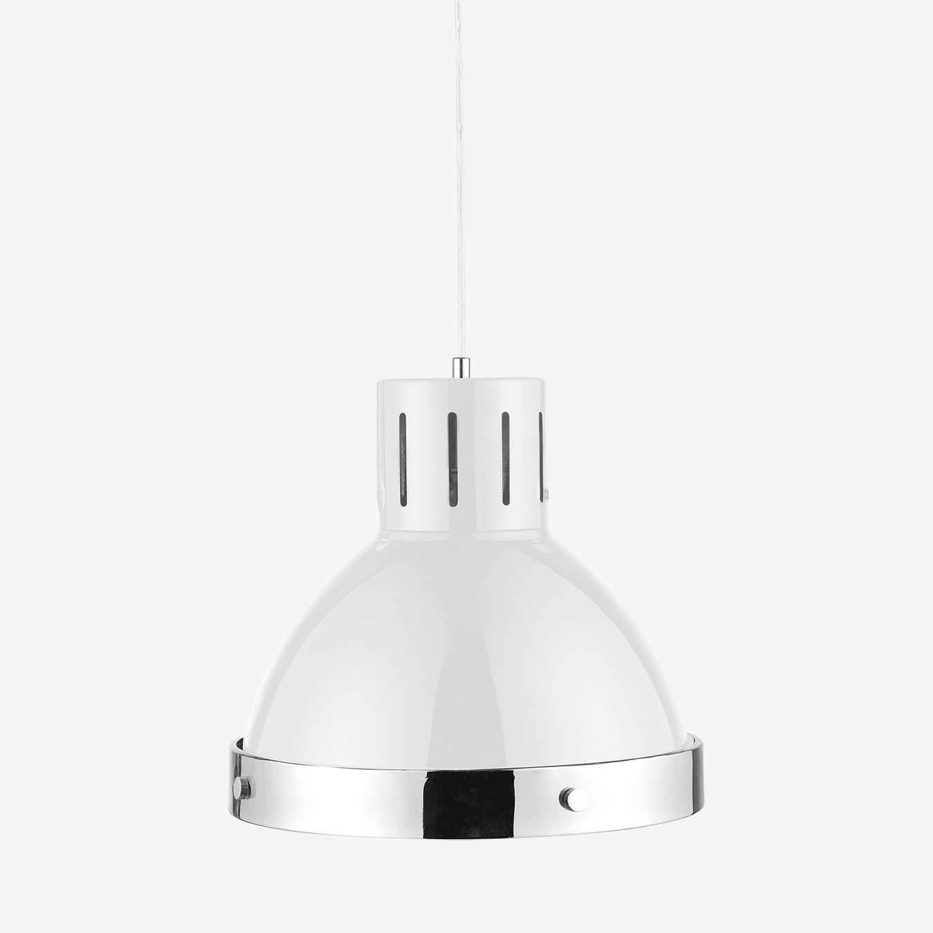 Contemporary Pendant Light - White / Chrome by Fifty Five South