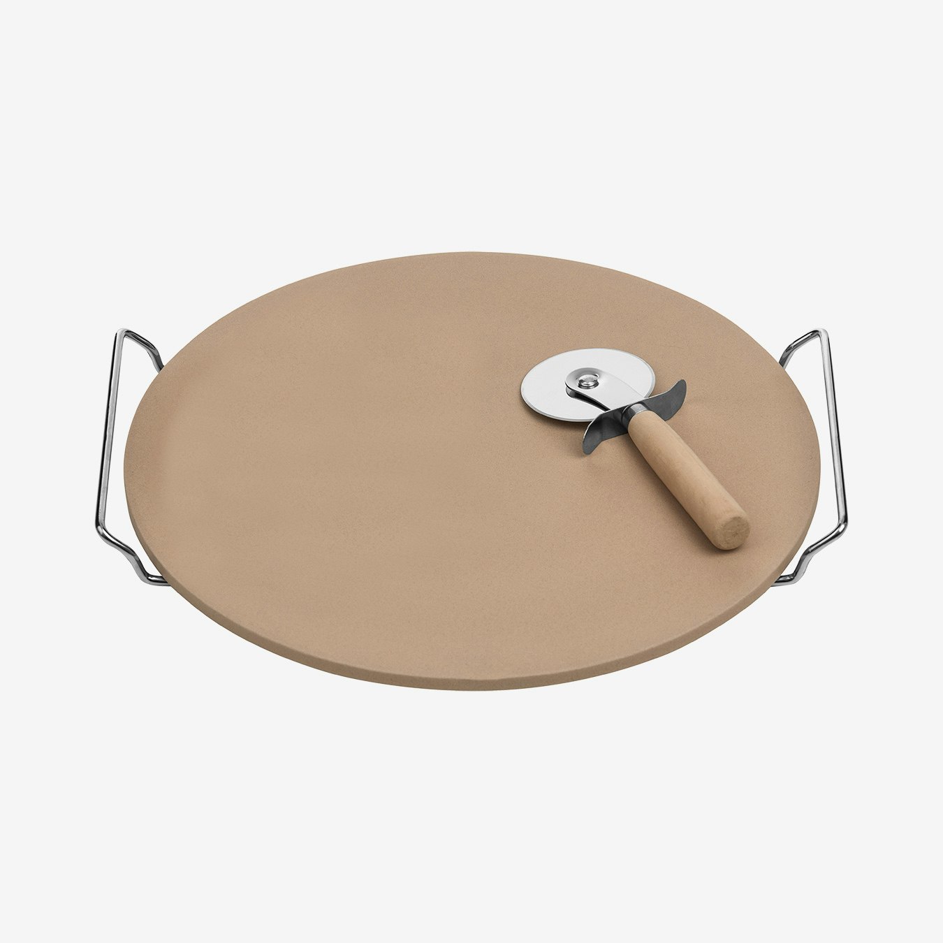 Pizza Stone With Stand and Pizza Cutter Set by Fifty Five South