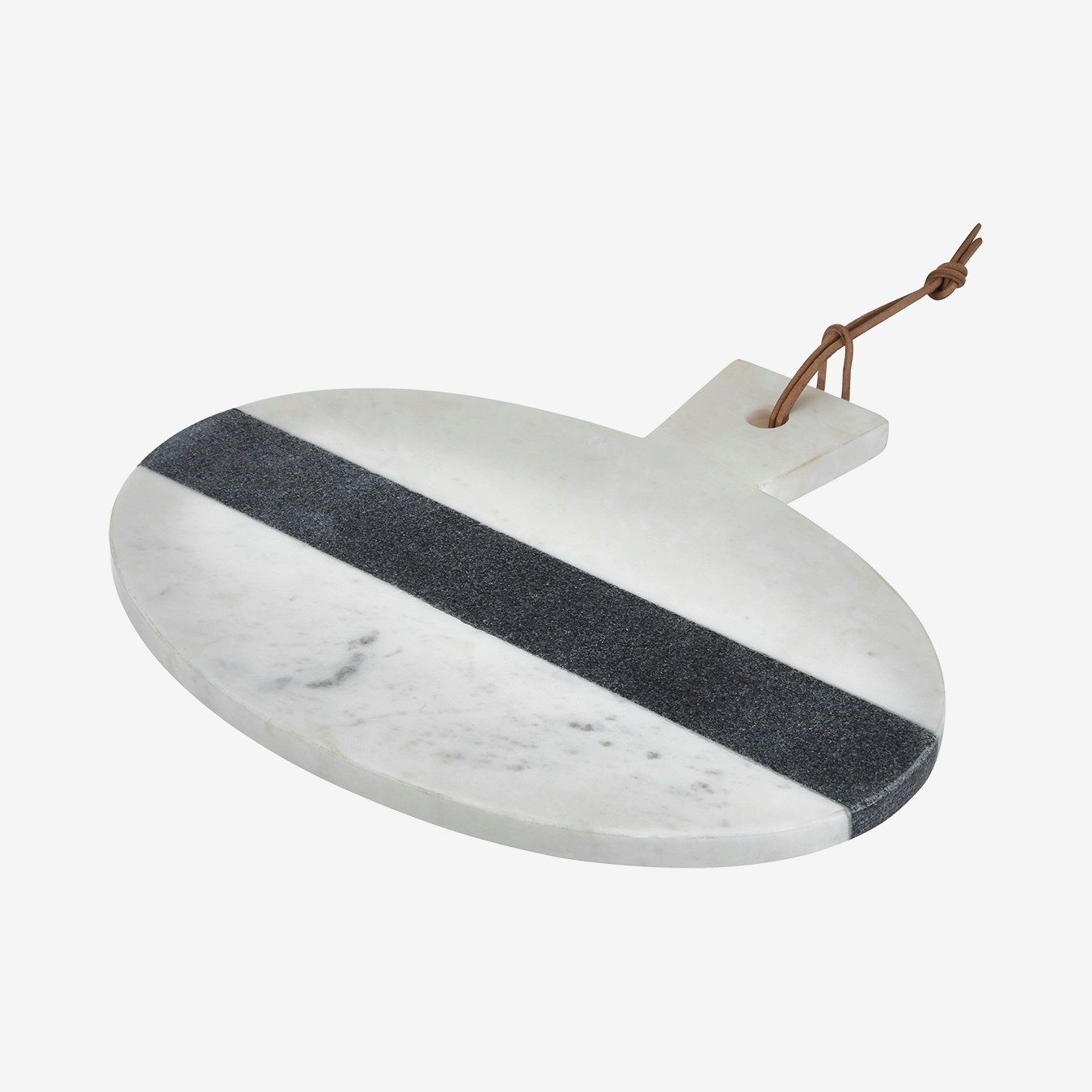 Round Paddle Chopping Board - White / Grey - Marble by Fifty Five South
