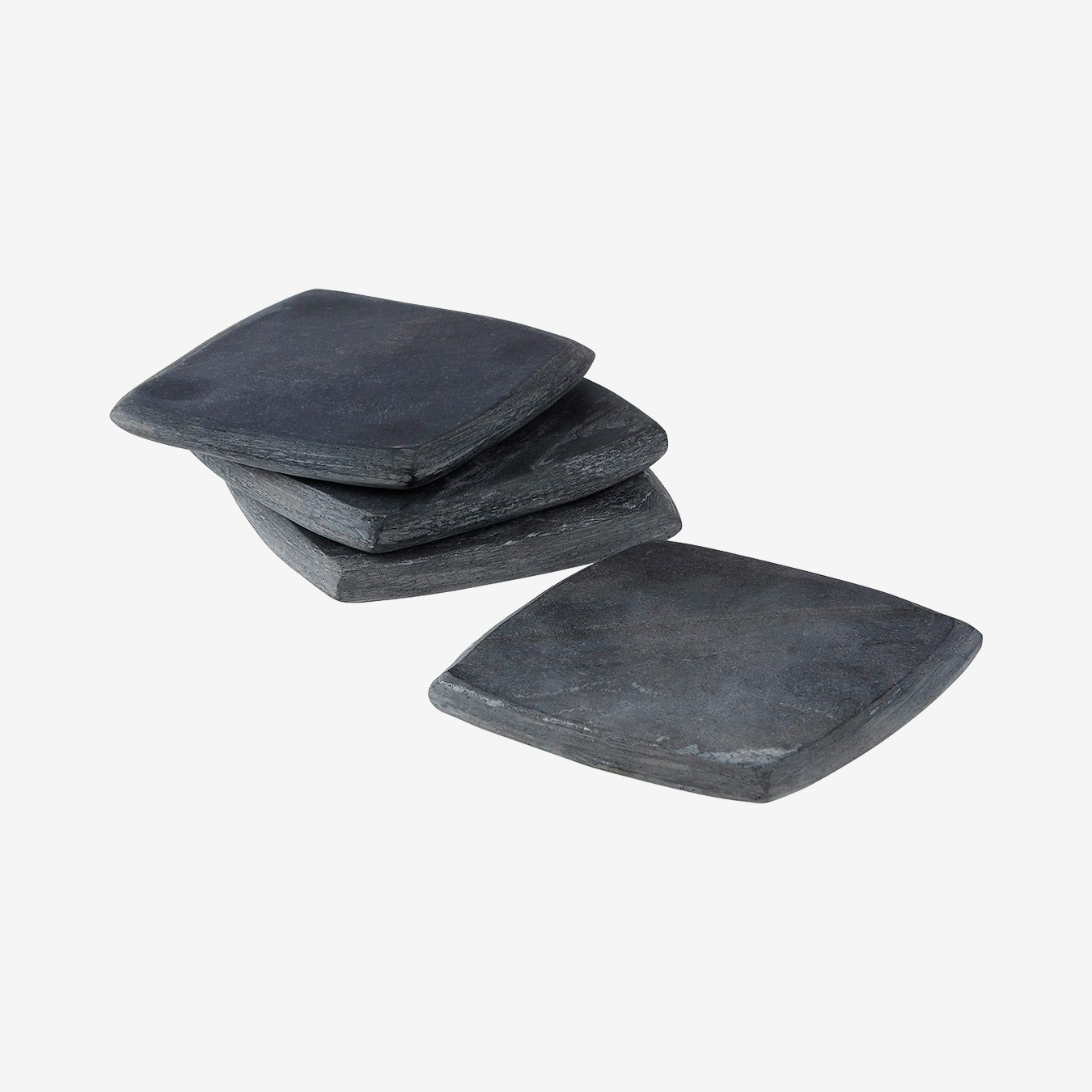 Round Coasters - Dark Grey - Marble - Set of 4 by Fifty Five South