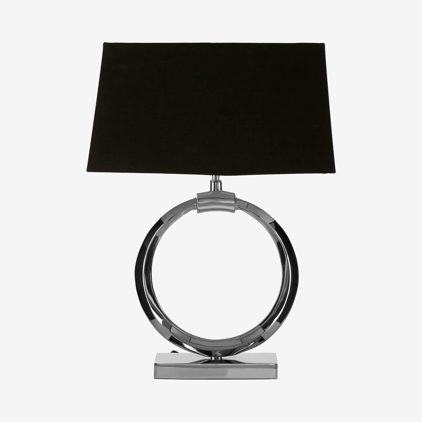 Skye Table Lamp - High Gloss Nickel / Black Shade by Fifty Five South