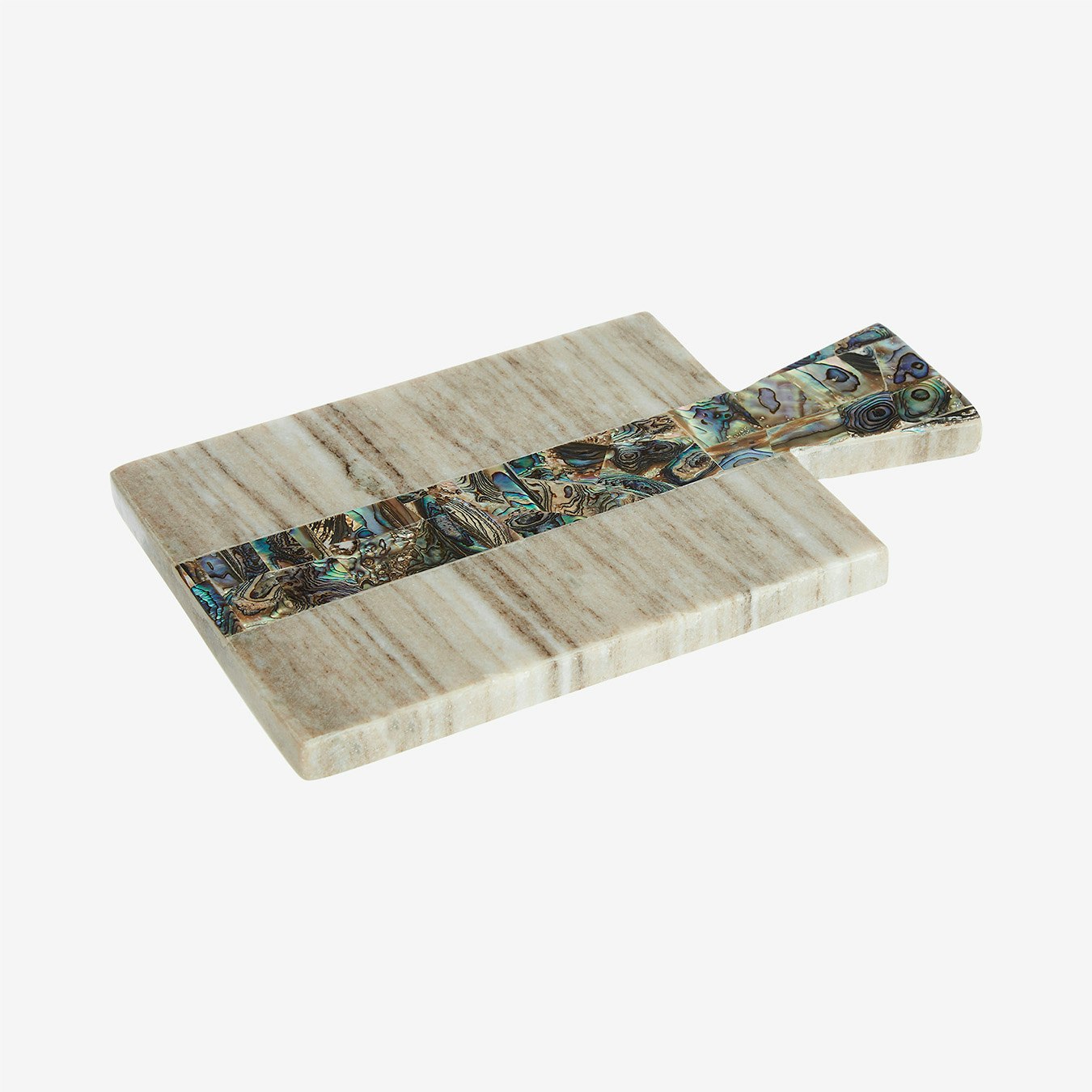 Paua Shell Paddle Chopping Board - Beige - Marble by Fifty Five South