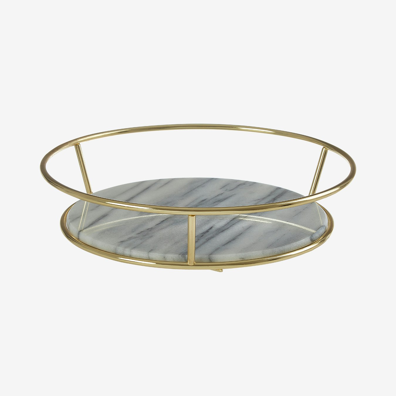 Fruit Basket - White Marble / Brass by Fifty Five South