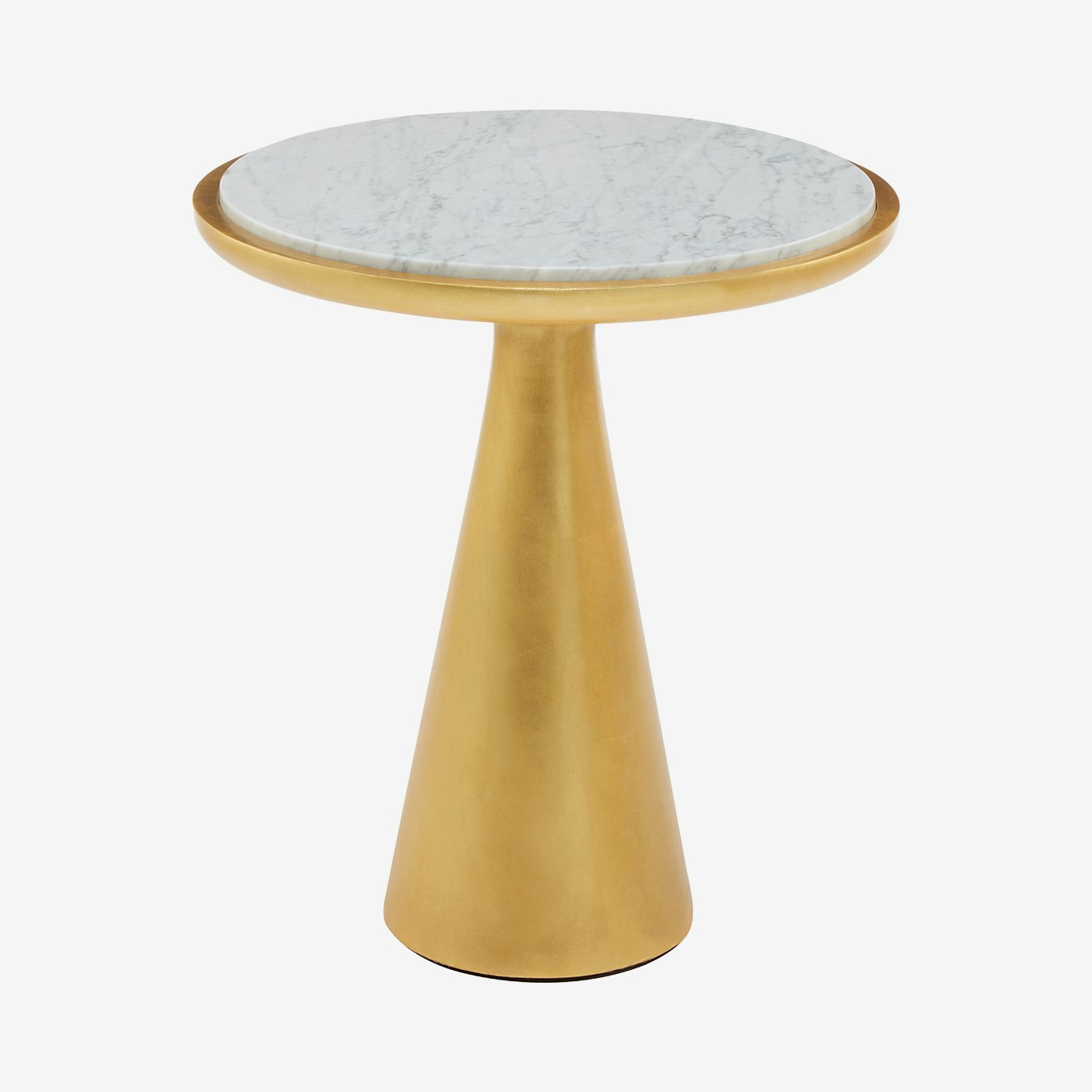 Lino Side Table - Gold / White - Marble by Fifty Five South