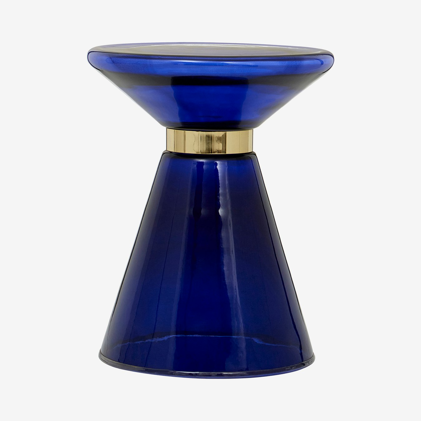 Martini Side Table - Blue / Gold - Glass / Steel by Fifty Five South