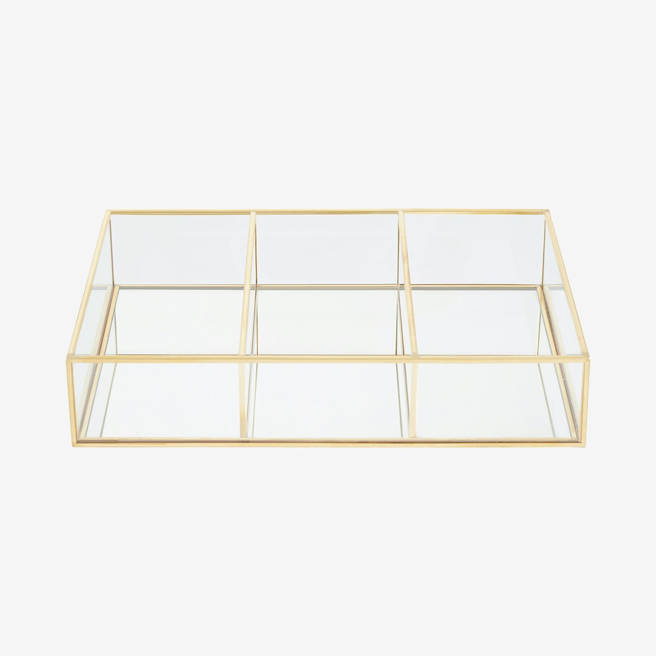 3-Compartment Cosmetics Organiser - Clear / Gold by Fifty Five South