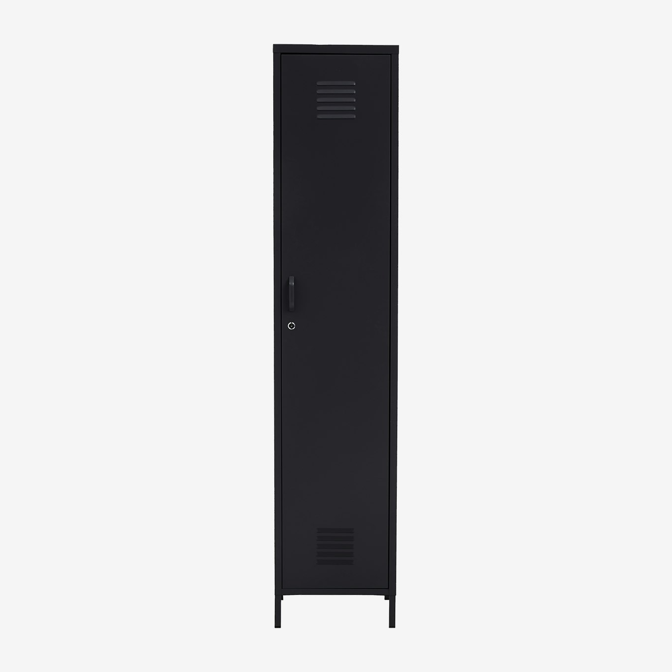 Academy 1-Door Metal Lockable Cabinet - Black Powder Coat by Fifty Five South