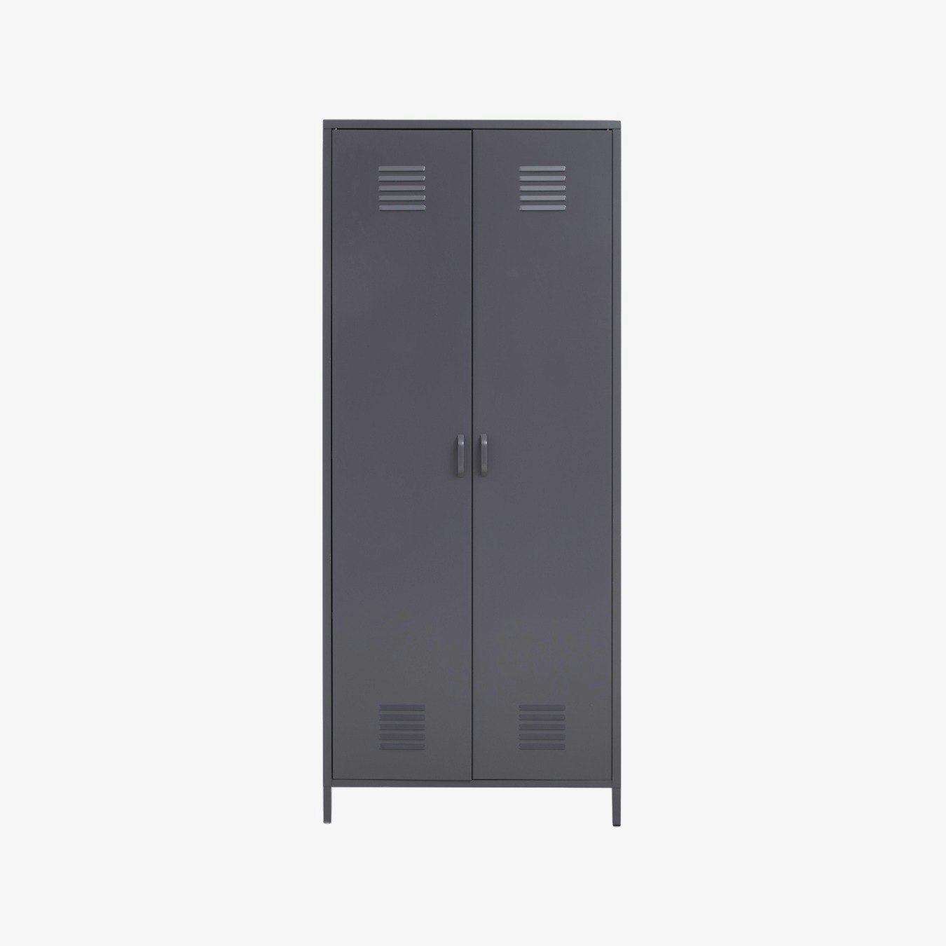 Academy 2-Door Metal Wardrobe - Grey Powder Coat by Fifty Five South