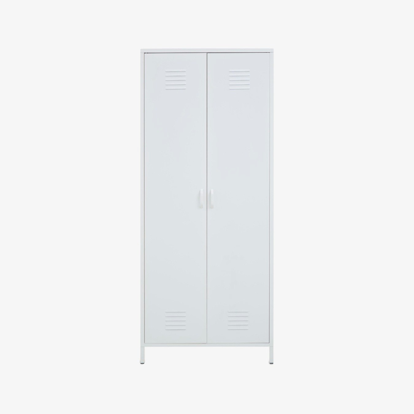 Academy 2-Door Metal Wardrobe- White Powder Coat by Fifty Five South