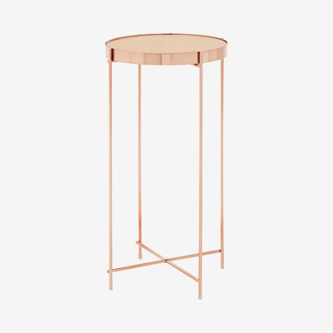 Allure Side Table - Pink Mirror / Rose Gold by Fifty Five South