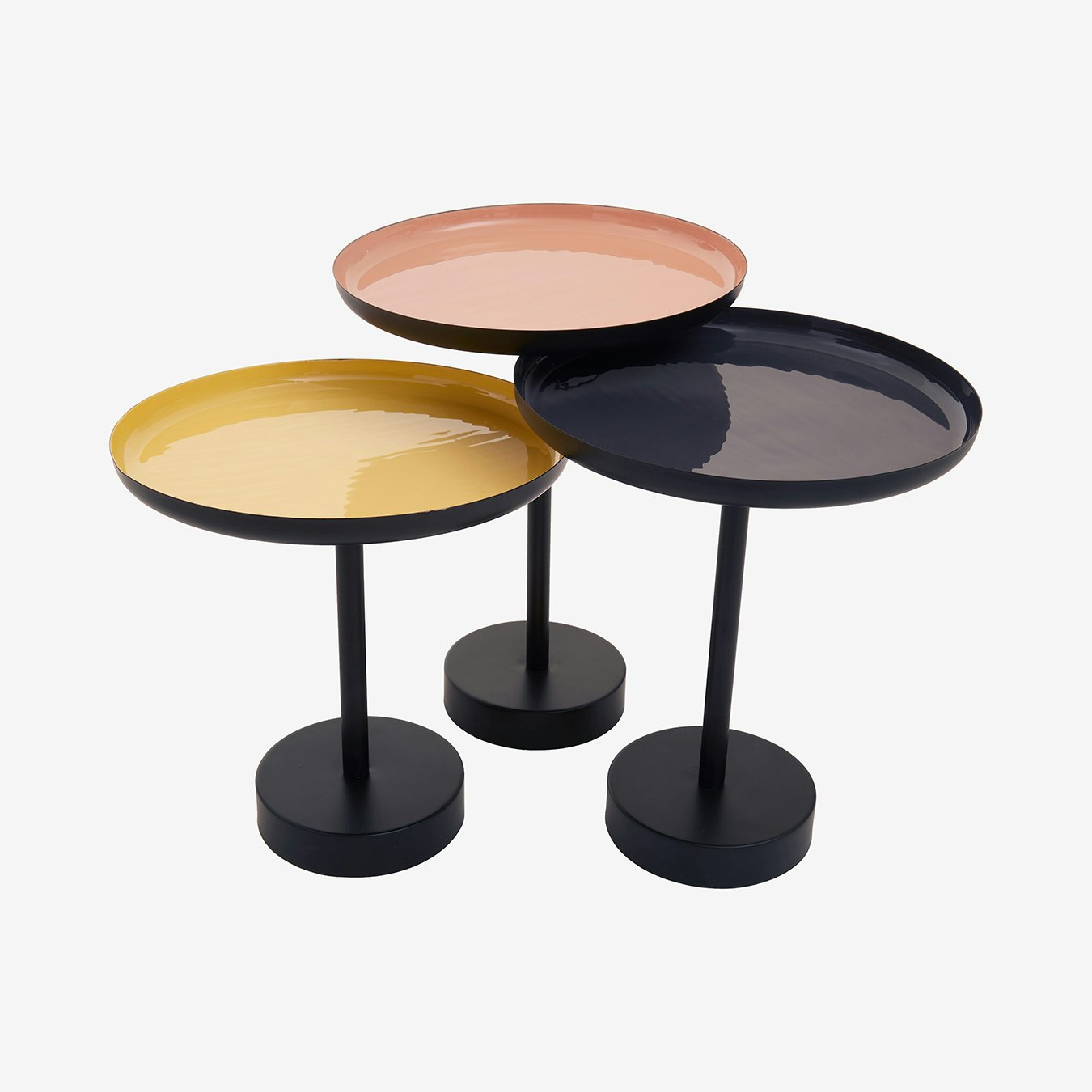 Amira Tray Tables - Gold / Black - Set of 3 by Fifty Five South
