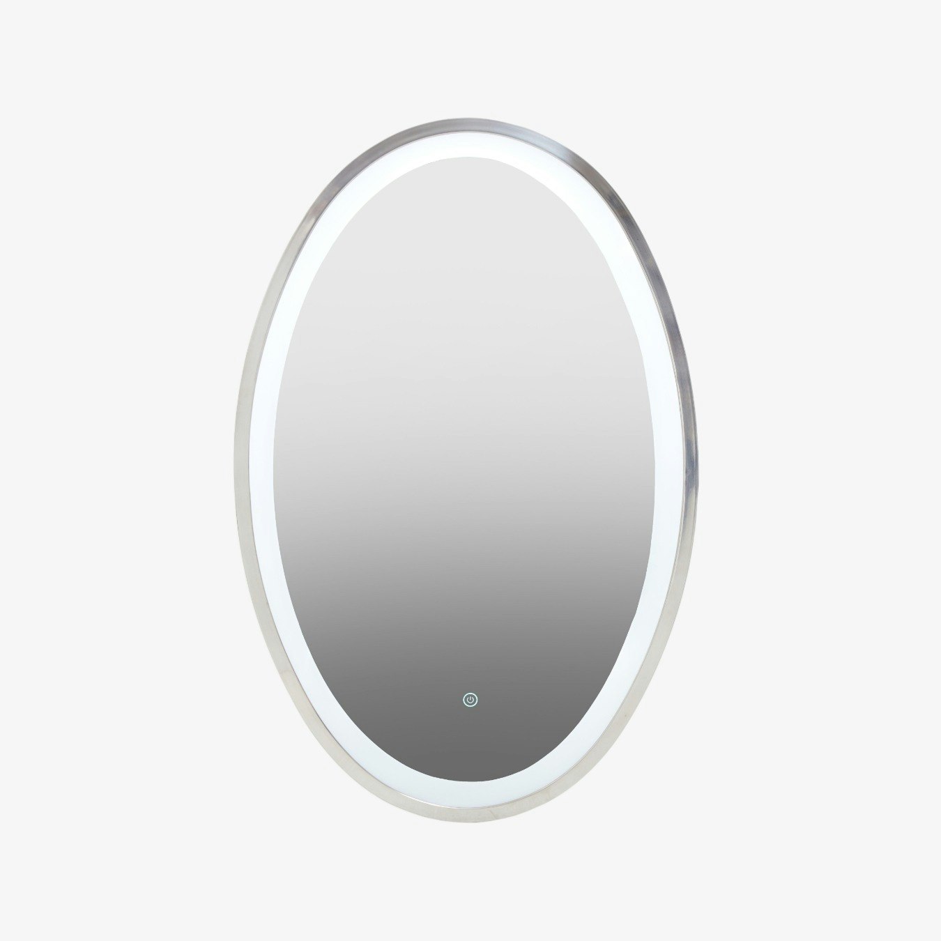 Avelino Oval Illuminated Wall Mirror - Silver by Fifty Five South