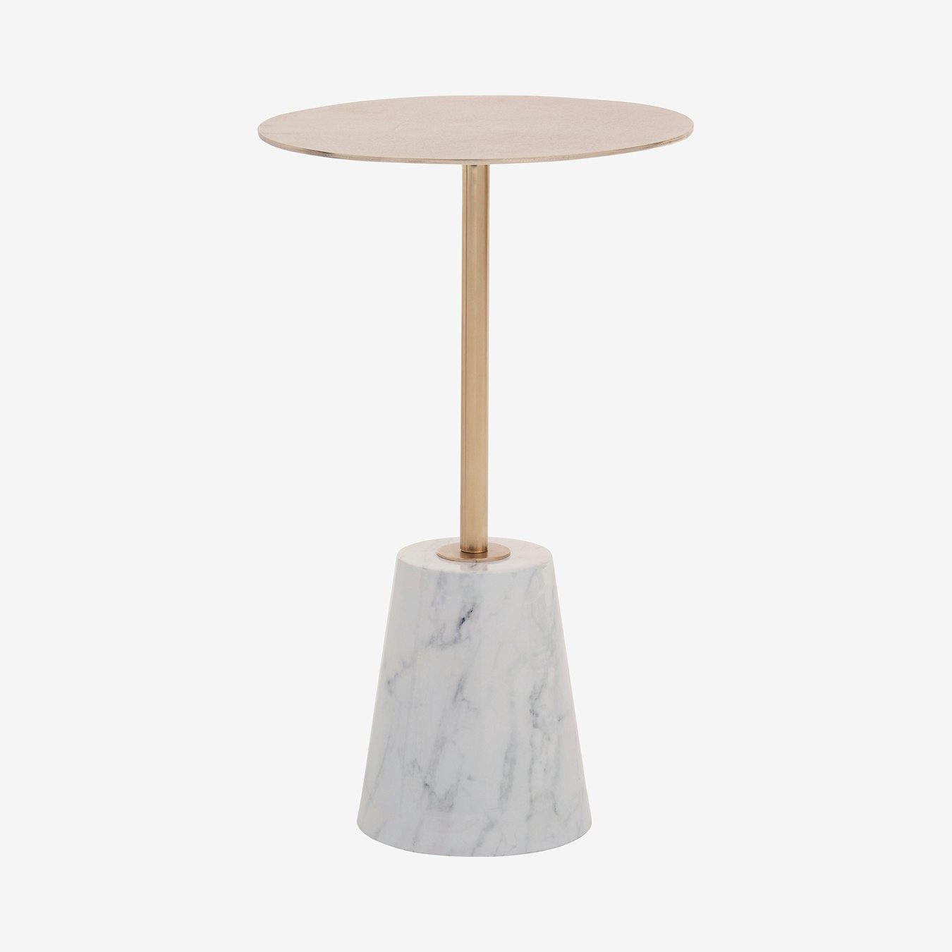Avola Side Table - Gold / White / Marble by Fifty Five South