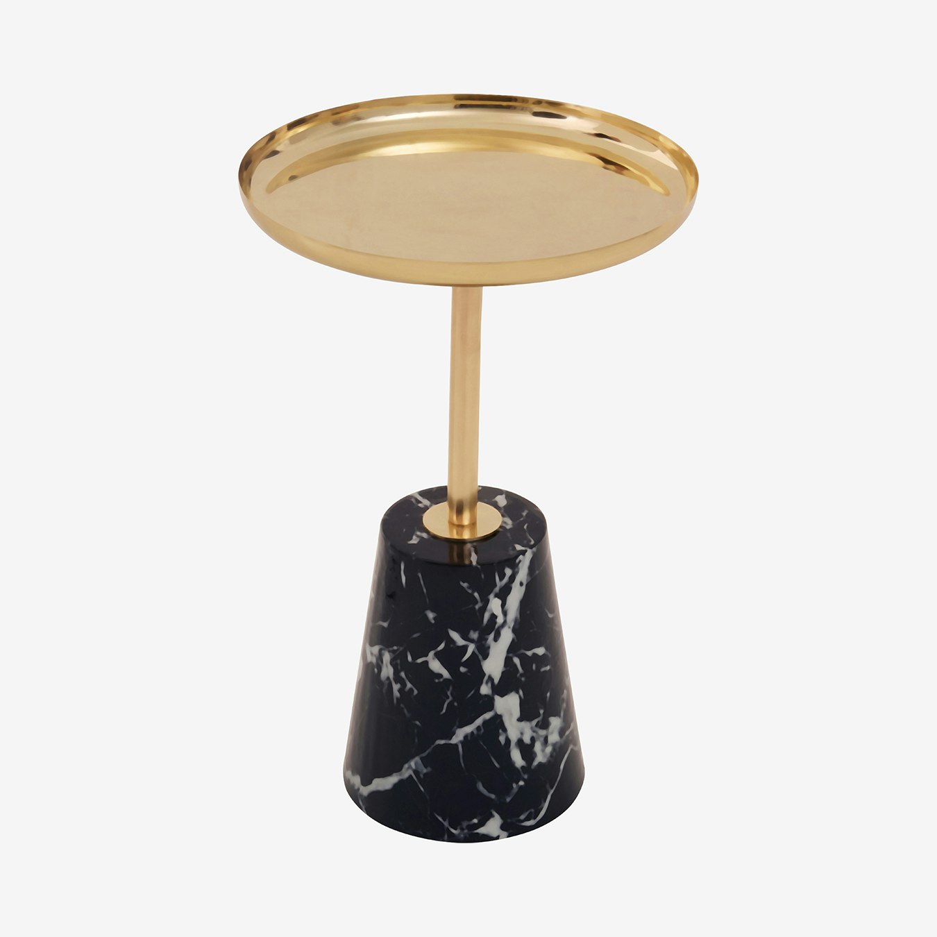 Avola Side Table - Gold / Black / Marble by Fifty Five South