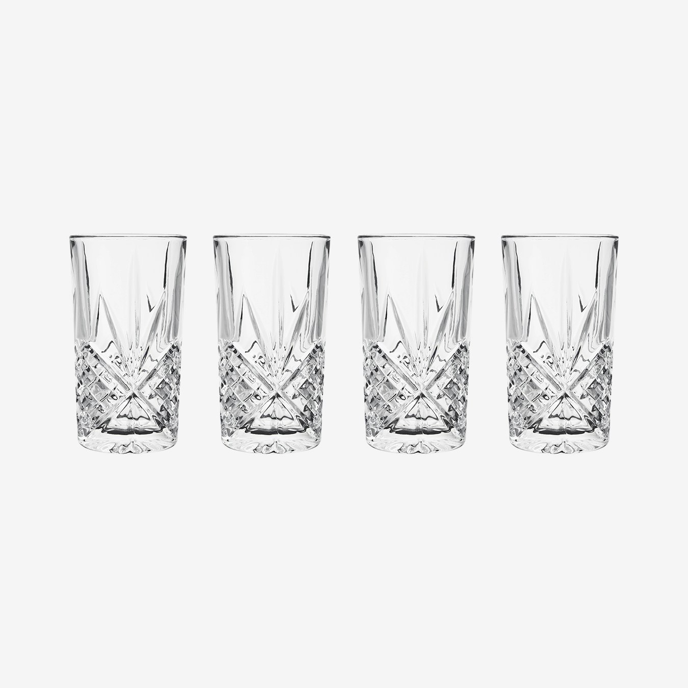Beaufort Crystal Hi-Ball Glasses - Clear - Set of 4 by Fifty Five South