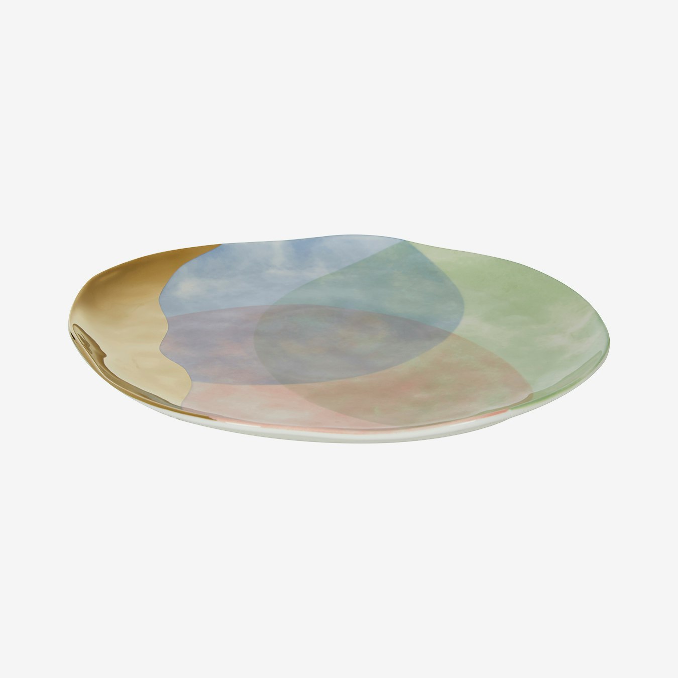 Colour Of Paradise Hand Painted Dinner Plate - Gold by Fifty Five South