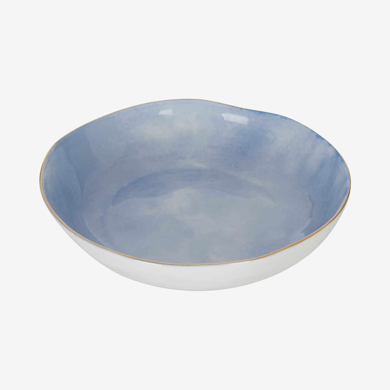 Colour Of Paradise Hand Painted Soup Plate - Blue / Gold by Fifty Five South