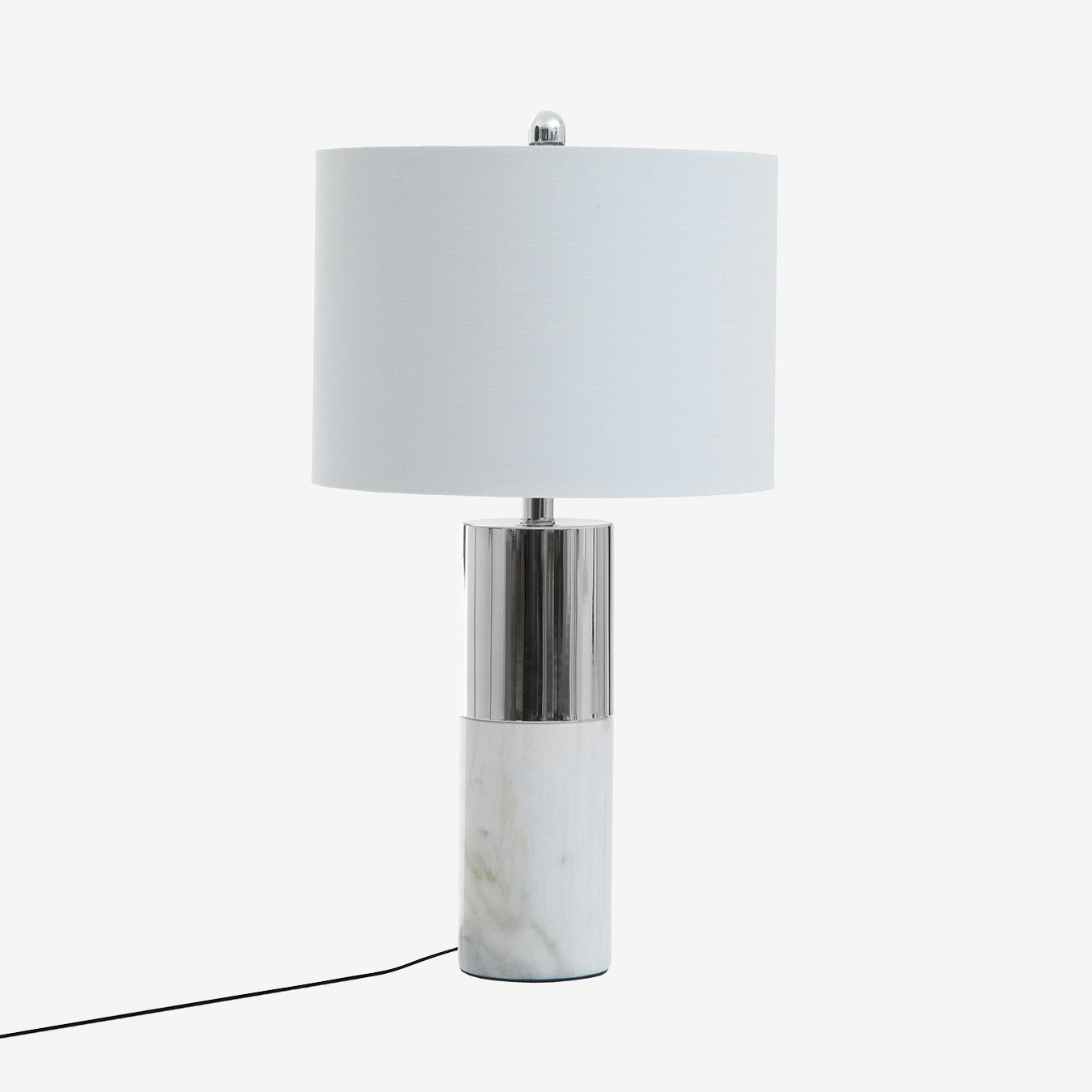 Eben Table Lamp - White / Chrome / Marble by Fifty Five South