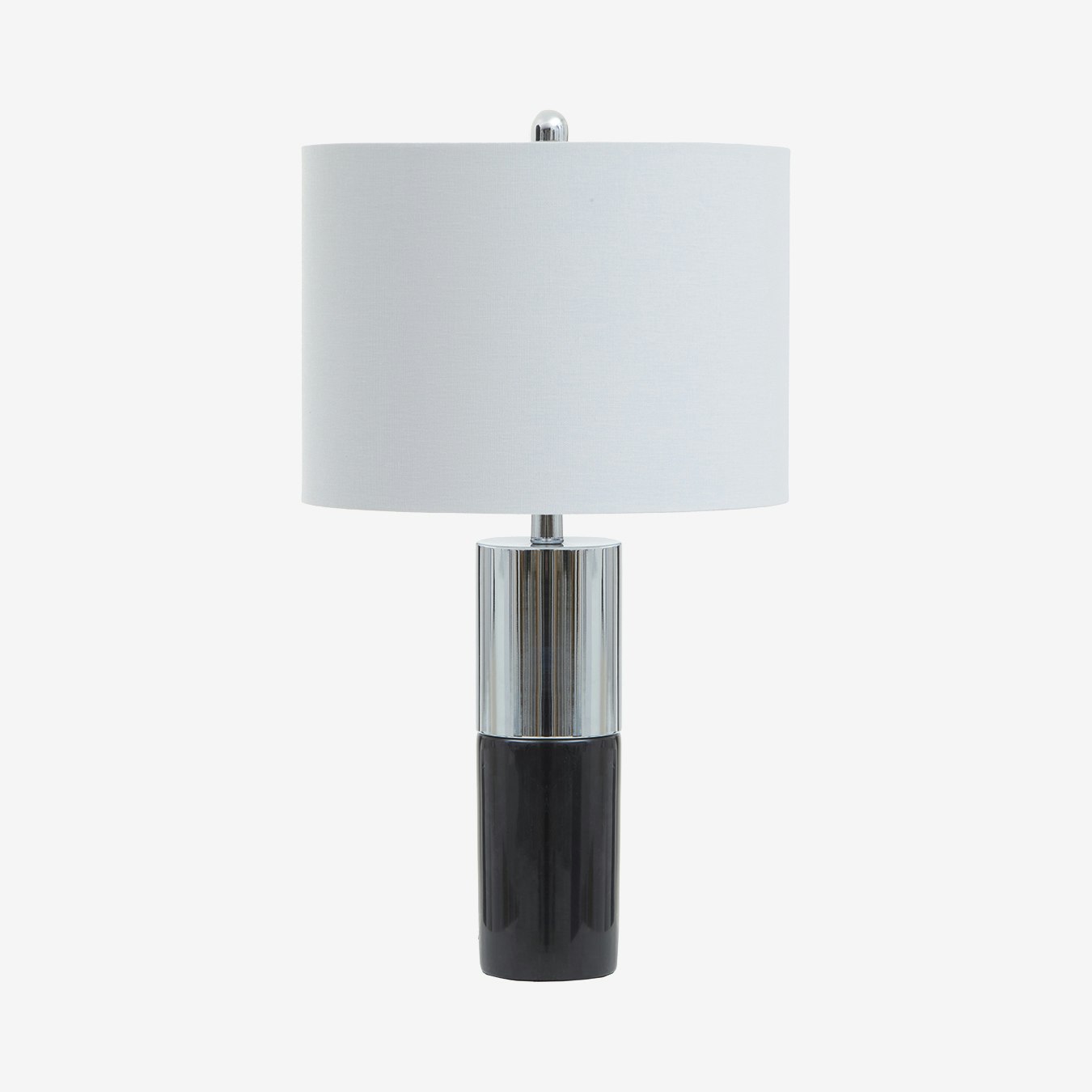 Edgar Table Lamp - Ivory / Black / Chrome by Fifty Five South