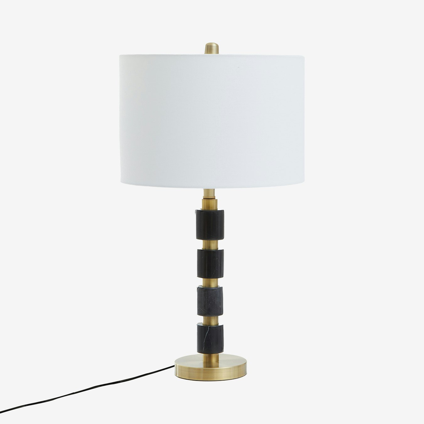 Elin Table Lamp - Black Marble / Brush Gold / Ivory by Fifty Five South