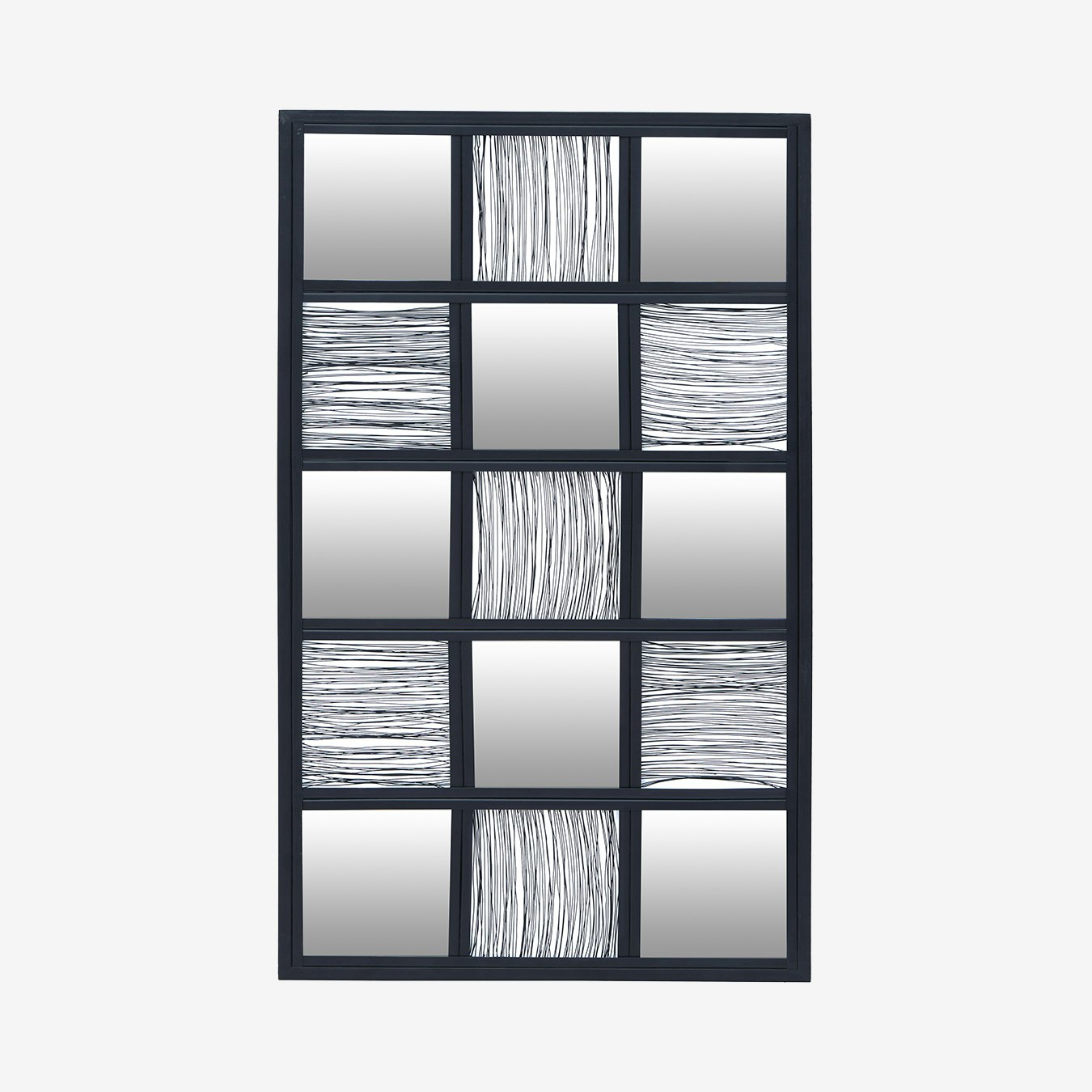 Enzo Wire Wall Mirror - Black by Fifty Five South