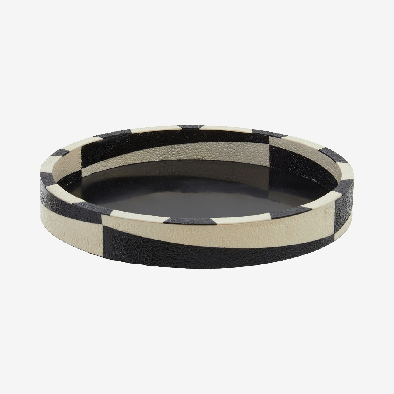 Ezra Round Tray - Black / White by Fifty Five South