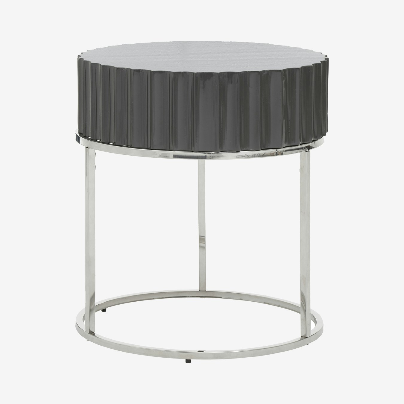 Genoa End Table - HiGloss Grey by Fifty Five South