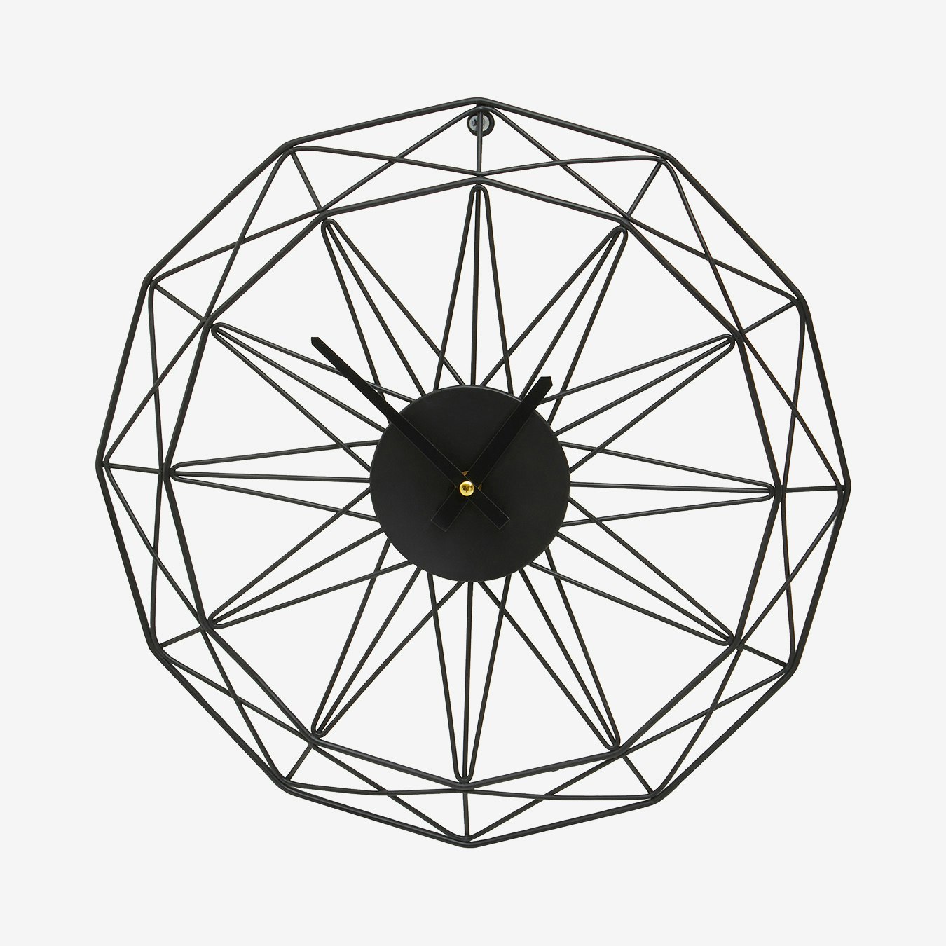 Genova Geometric Metal Wall Clock - Black by Fifty Five South