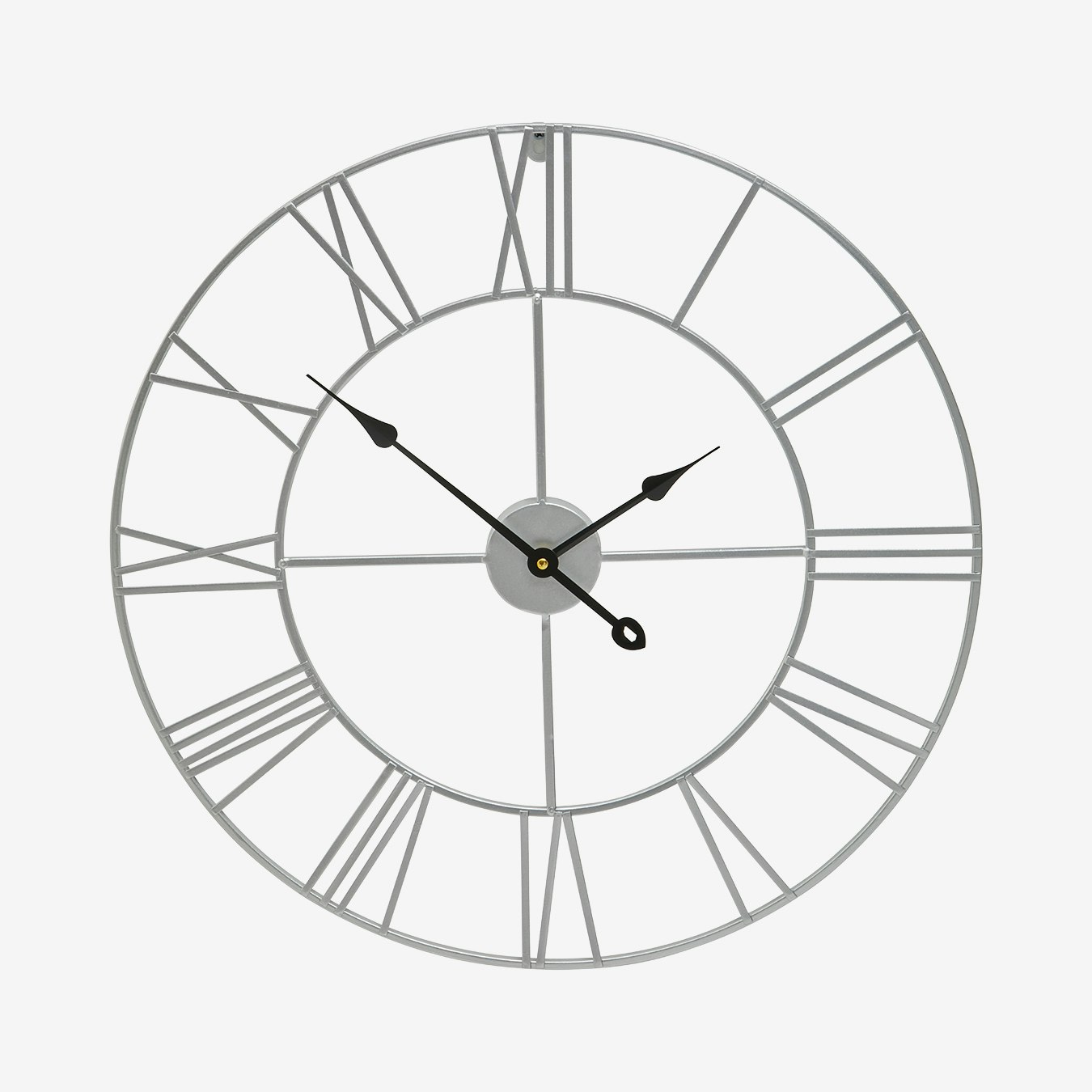 Genova Traditional Metal Wall Clock - Silver by Fifty Five South