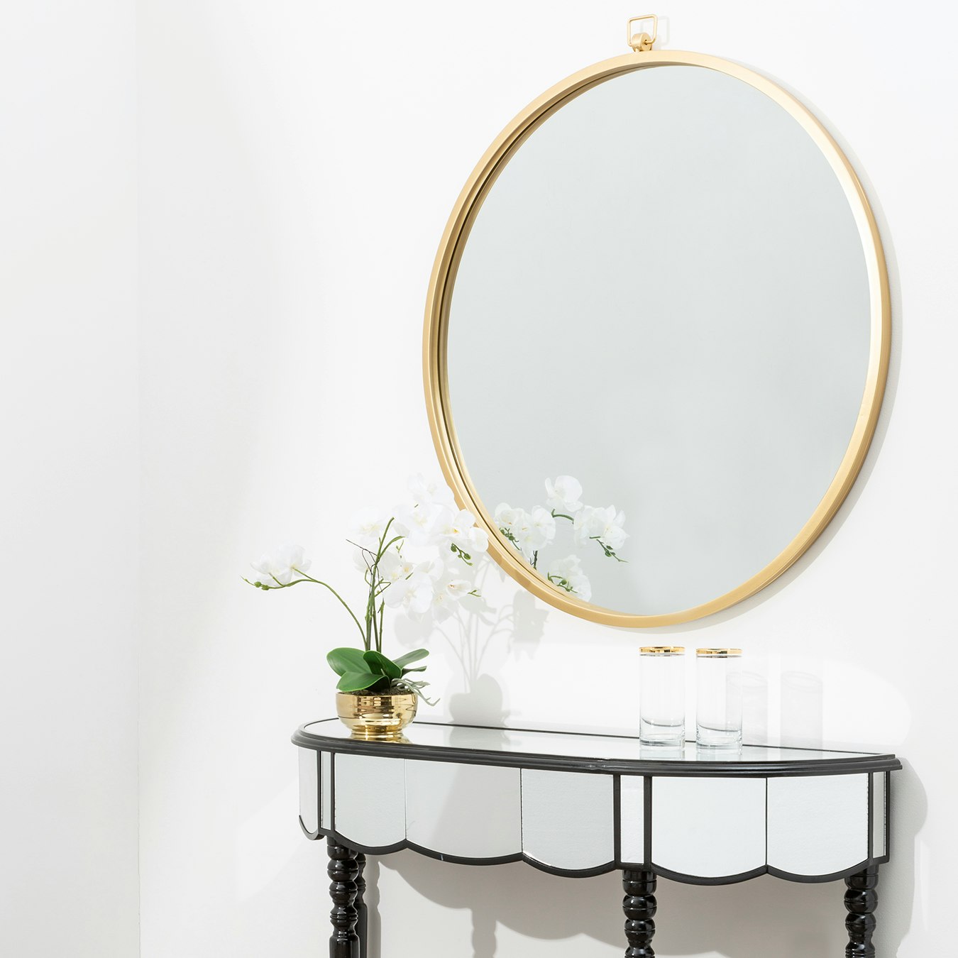 Jacen Square Wall Mirror - Gold - Metal Frame by Fifty Five South