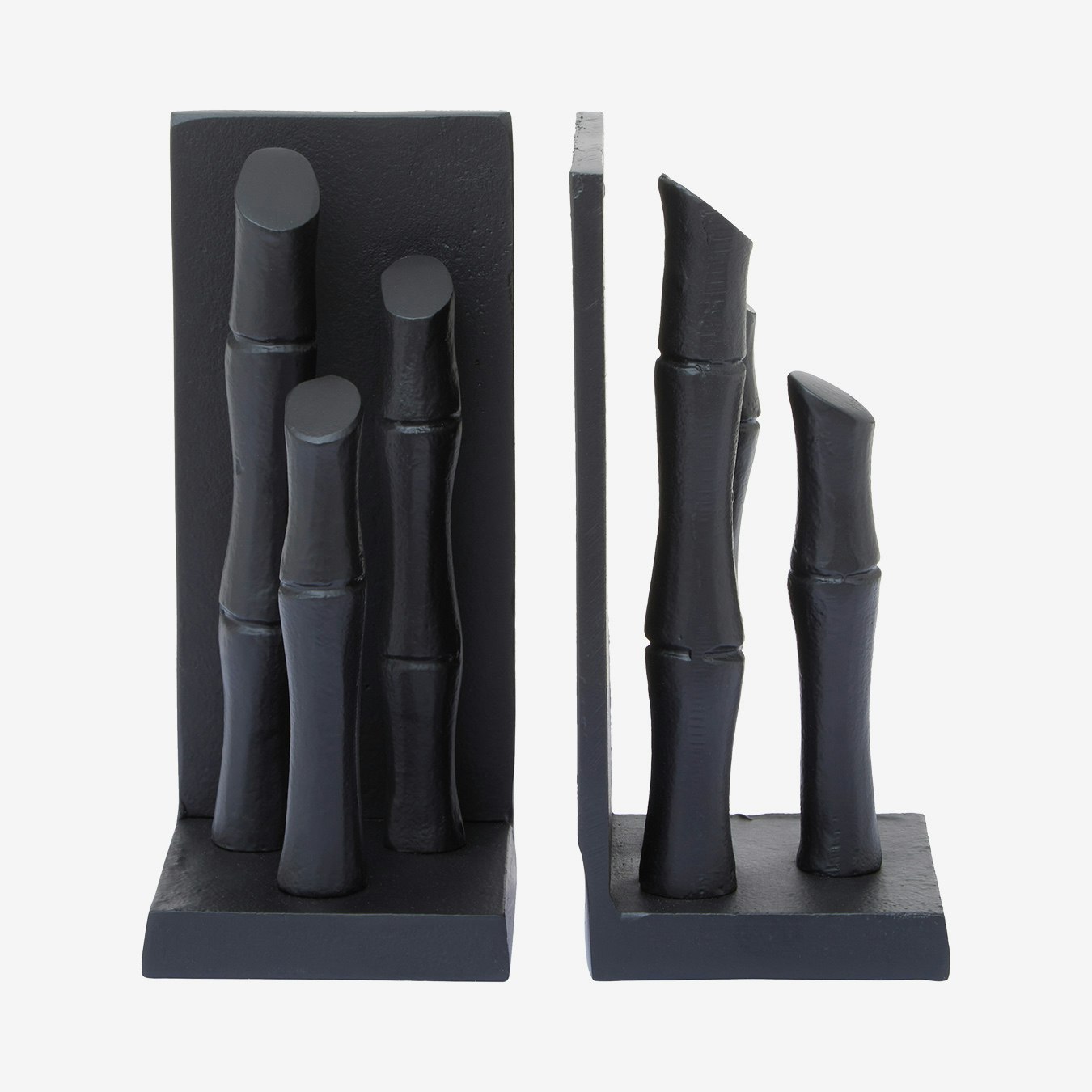 Hiba Bookends Bamboo Effect - Black - Set of 2 by Fifty Five South