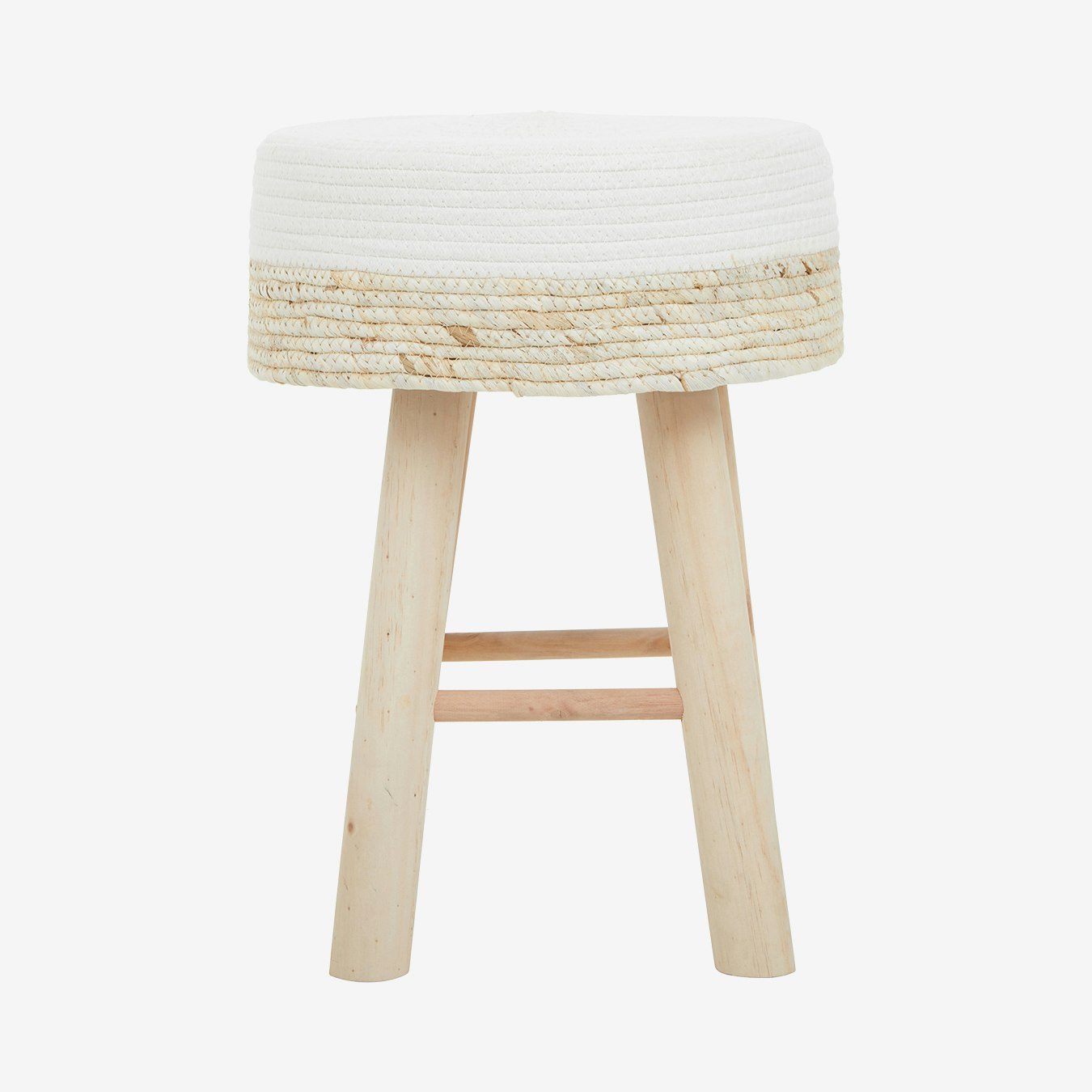 Lentigo Round Stool - Natural / White by Fifty Five South