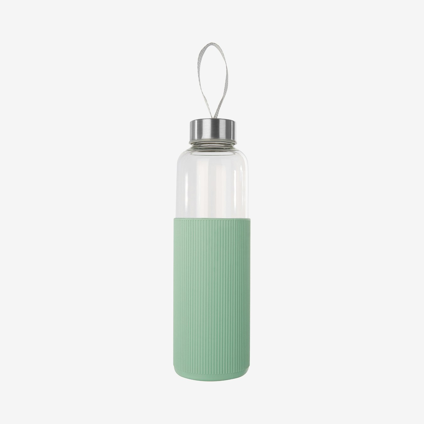 Mimo Glass Bottle With Silicone Sleeve - Mint / Silver by Fifty Five South