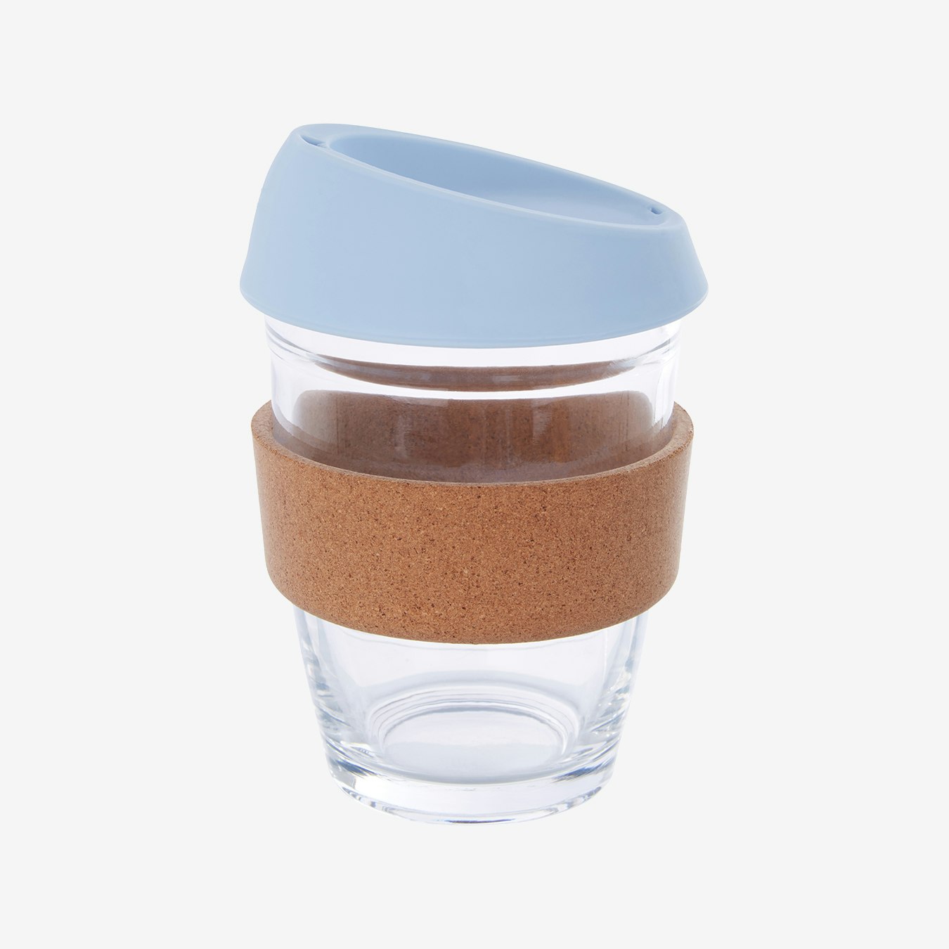 Mimo Glass Travel Mug With Cork Band - Light Blue by Fifty Five South
