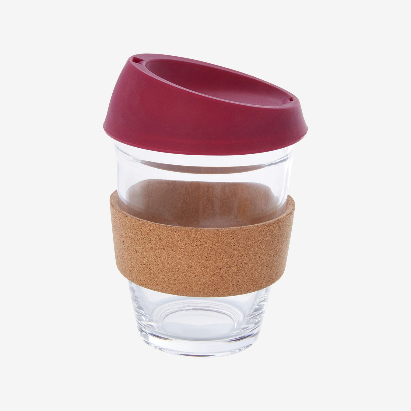 Mimo Glass Travel Mug Cork Band - Rich Red by Fifty Five South