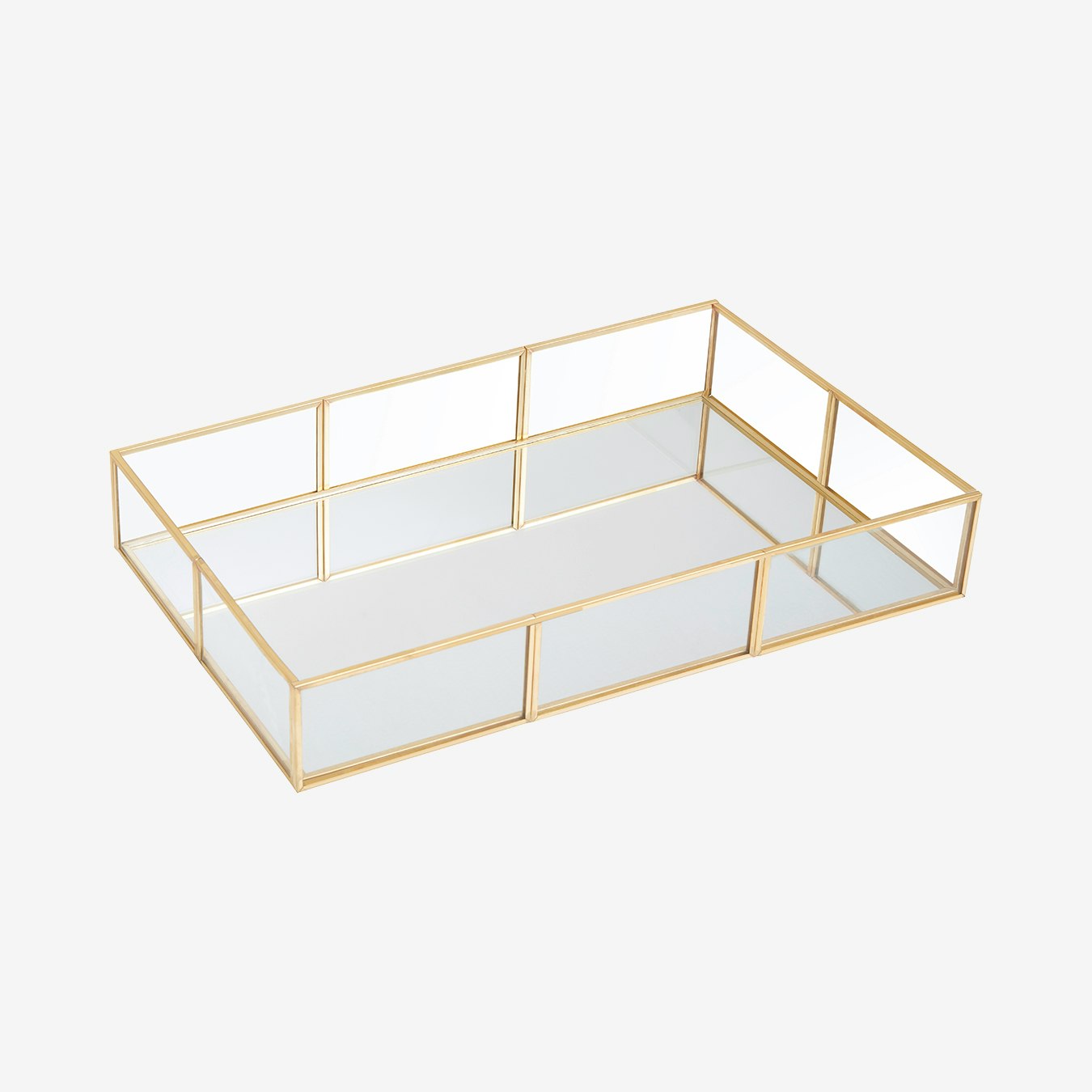 Cosmetics Tray - Glass / Gold by Fifty Five South