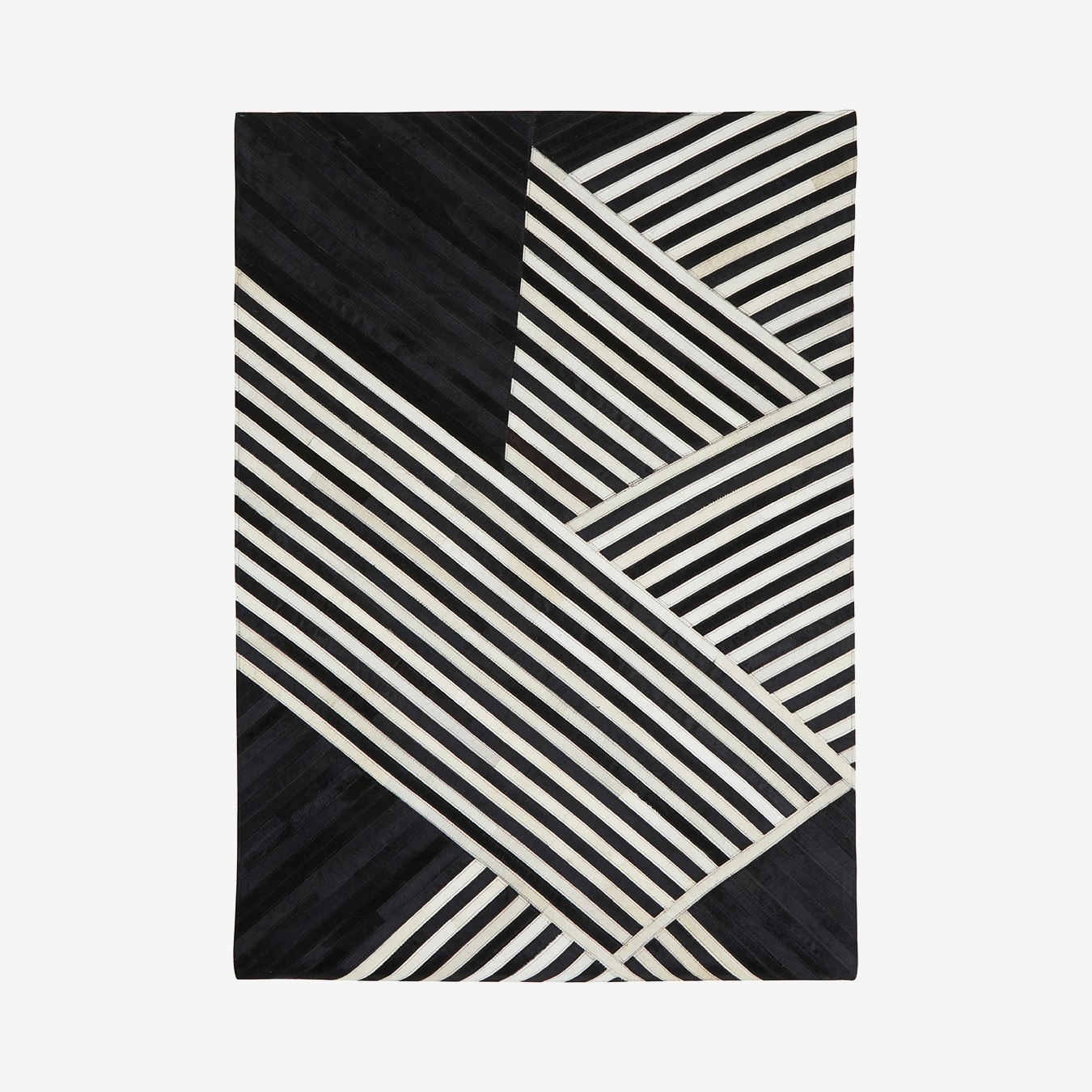 Safira Abstract Rug - Black / White by Fifty Five South