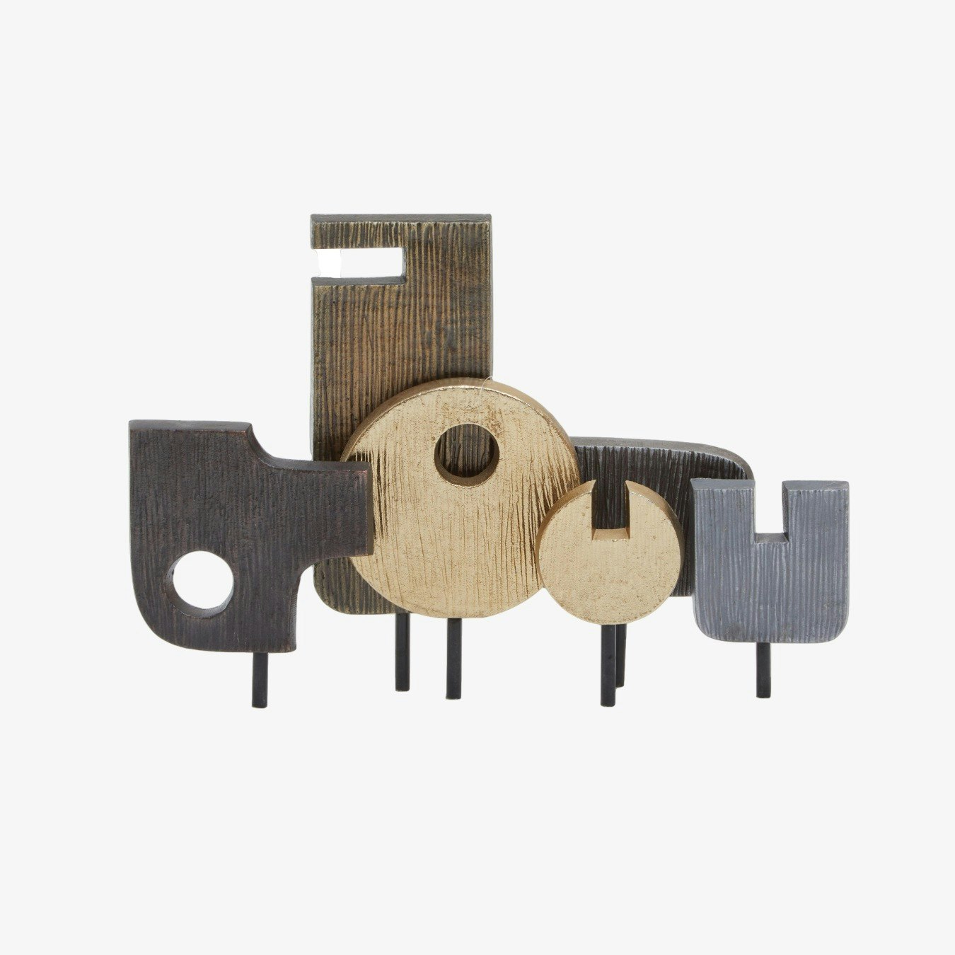 Simbolo Metal Sculpture On Marble Base by Fifty Five South