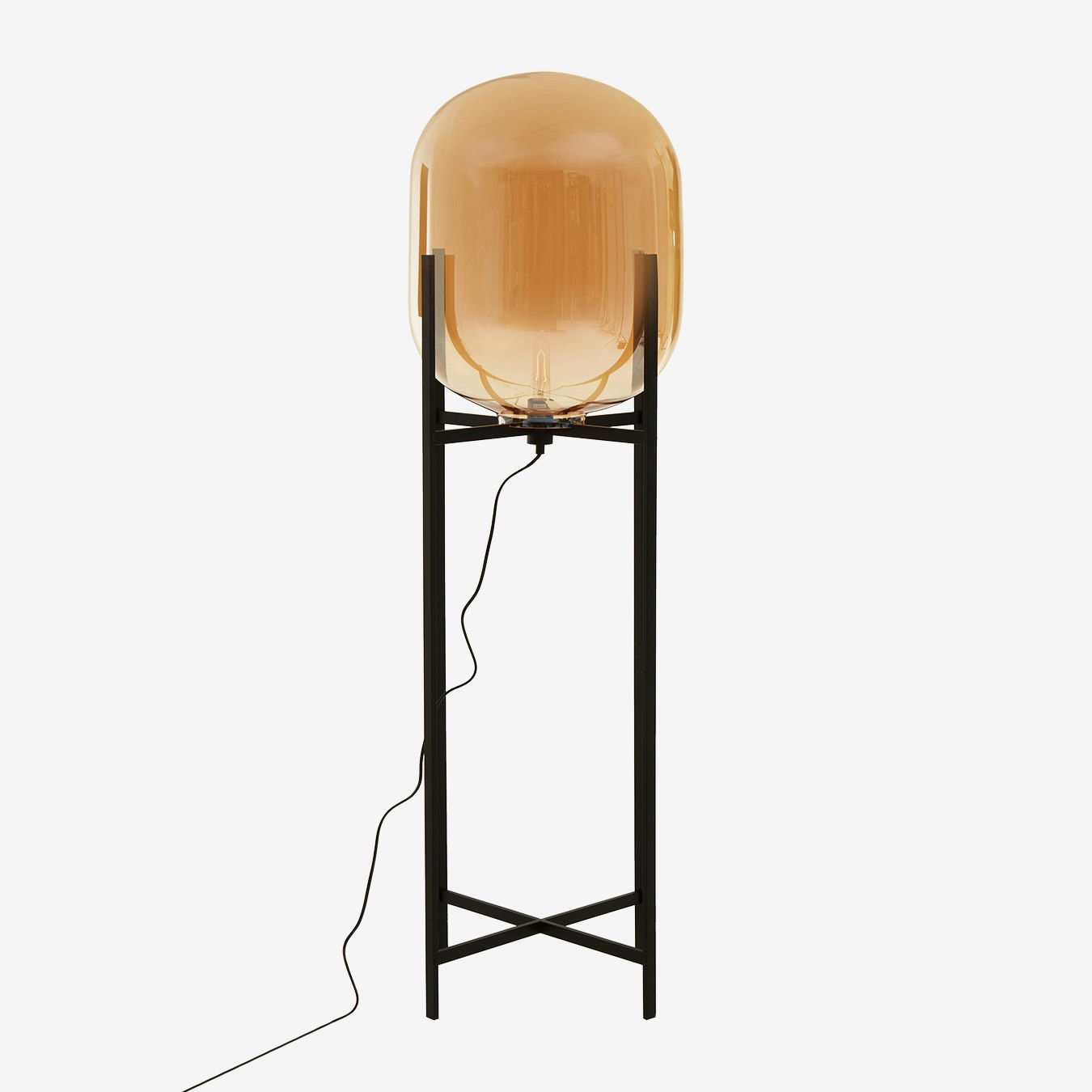 Trieste Floor Lamp - Black / Champagne by Fifty Five South