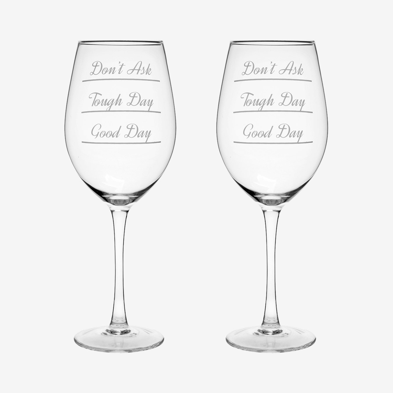 Verity Dont Ask Wine Glasses - Set of 2 by Fifty Five South
