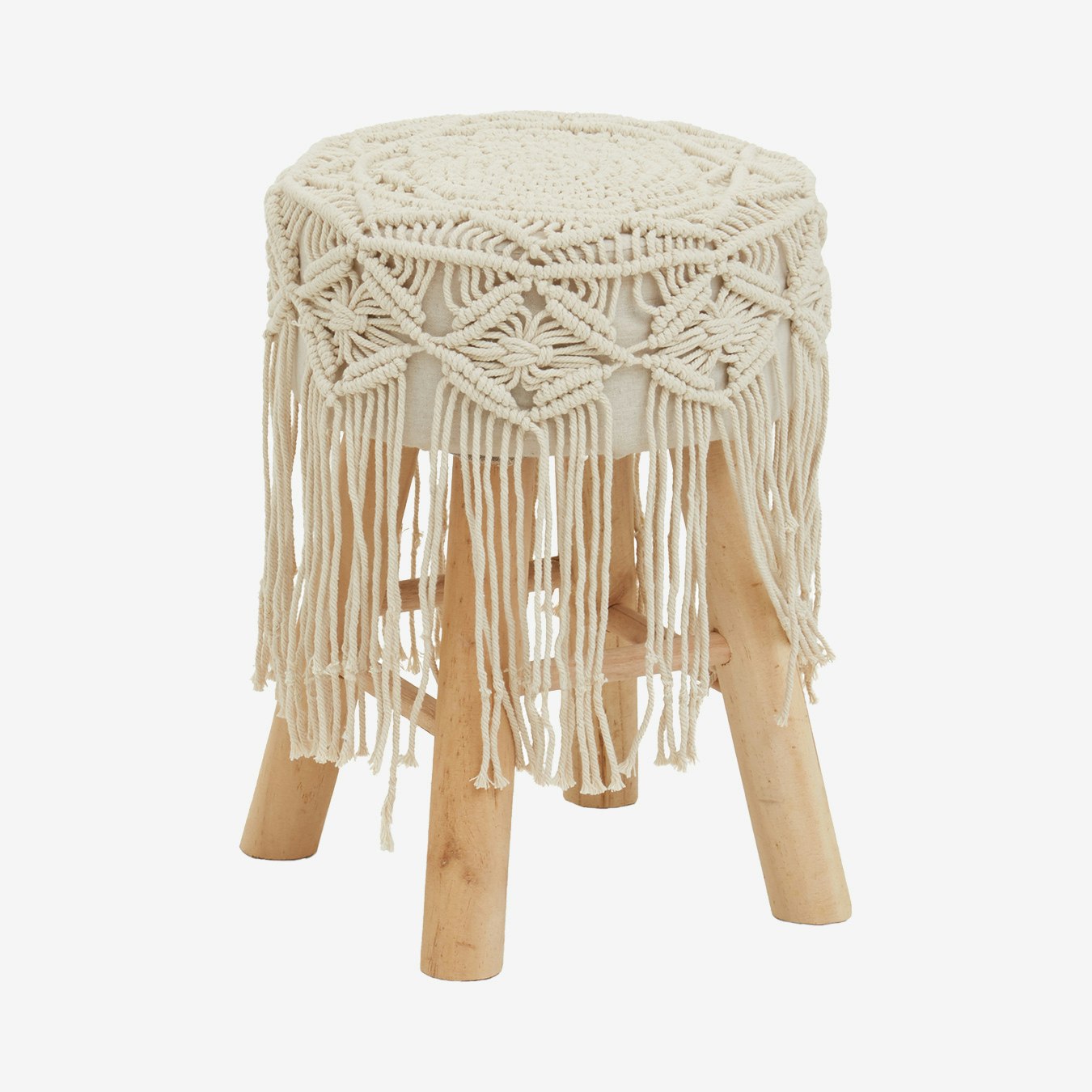 West Village Stool Weave Decorativer Seat - Natural / Off-White by Fifty Five South