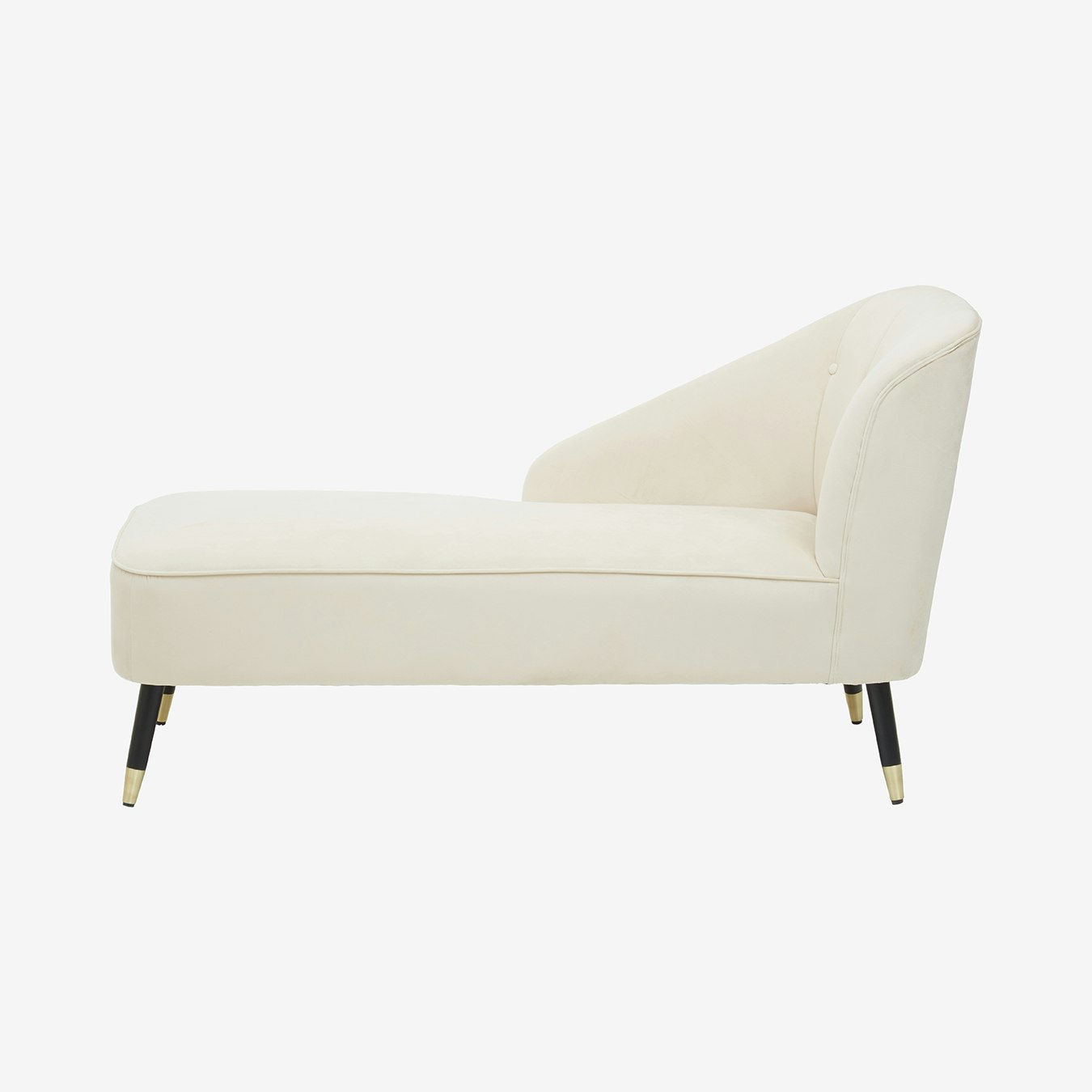 Yvette Chaise Longue - Mink / Black / Gold - Right Arm by Fifty Five South