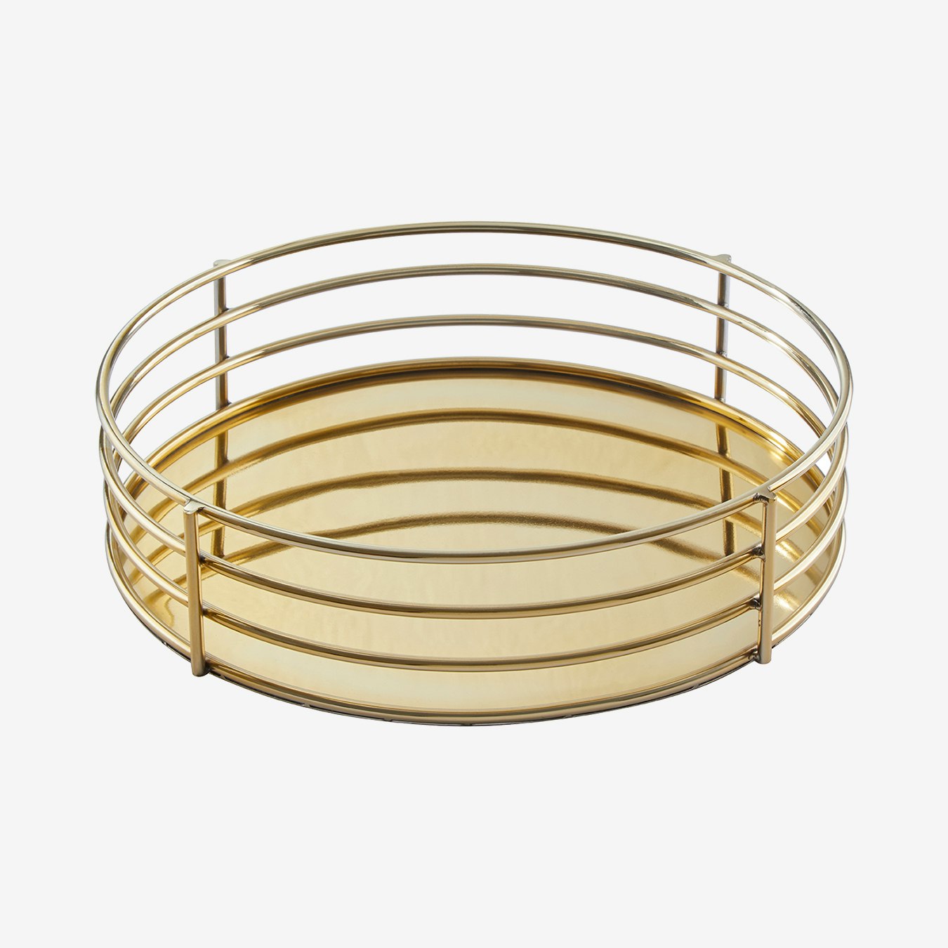 Astro Round Tray - Mirrored Gold Steel by Fifty Five South
