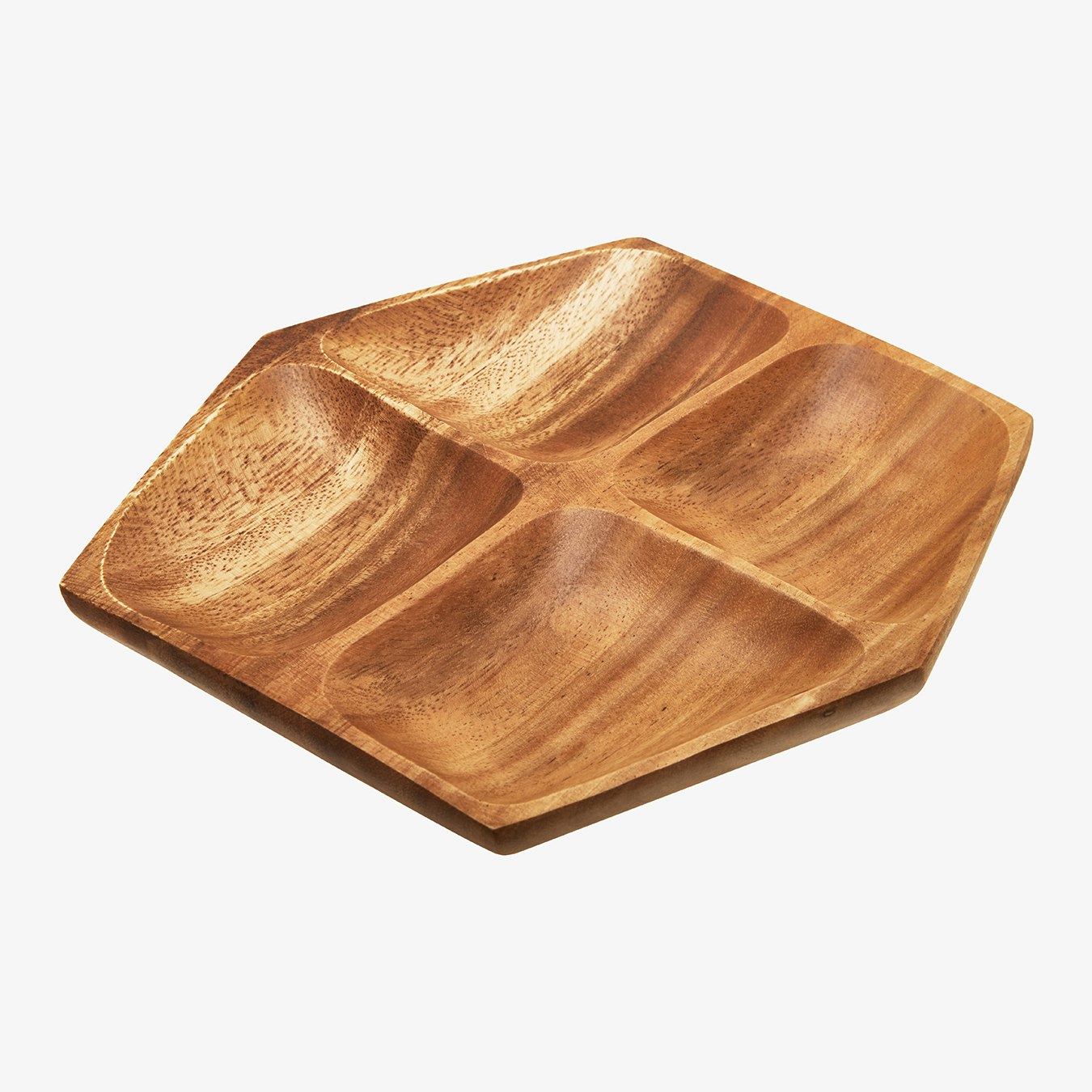 Kora Acacia Hexagon Serving Dish - 4-Sections by Fifty Five South