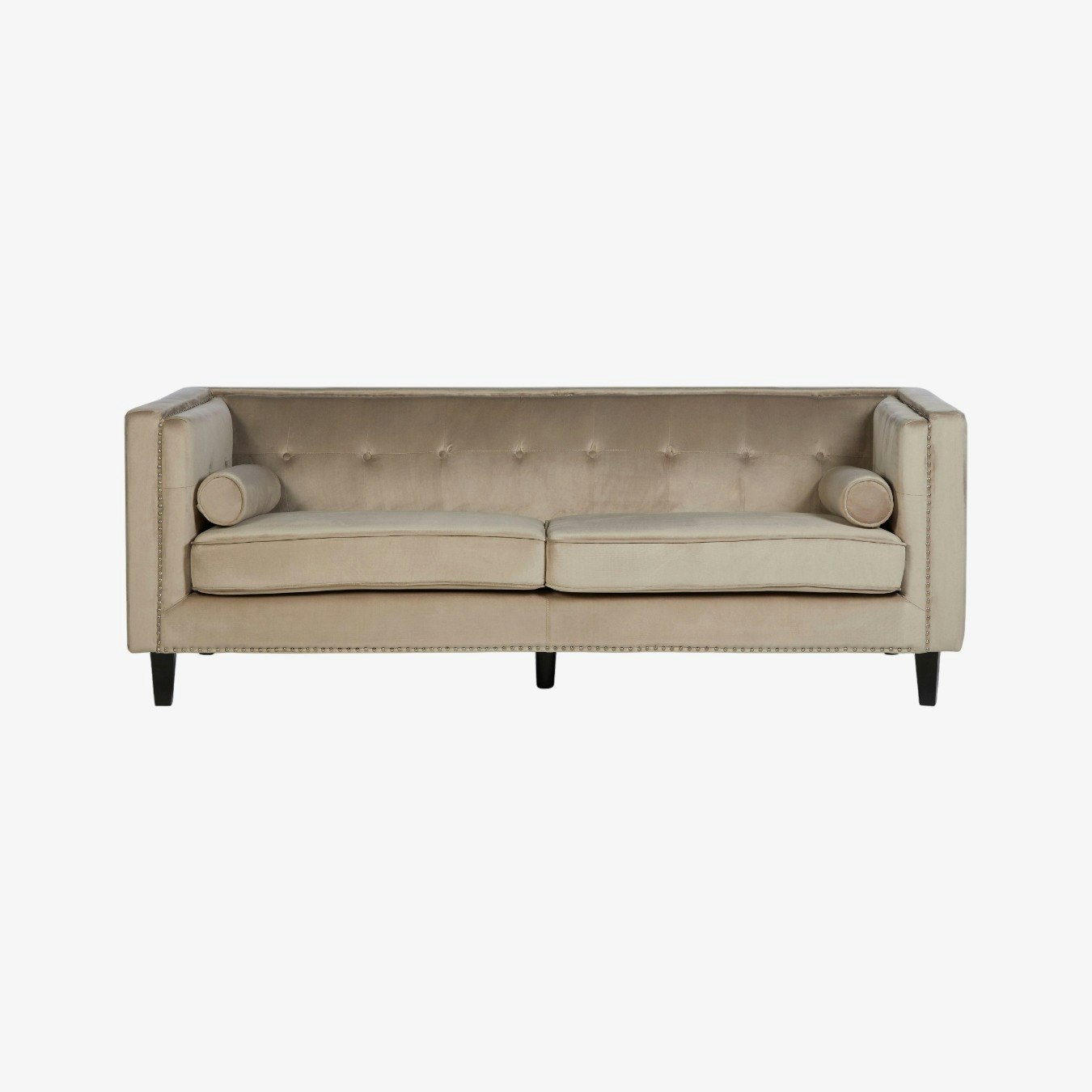 Felisa 3-Seat Sofa - Mink Velvet by Fifty Five South