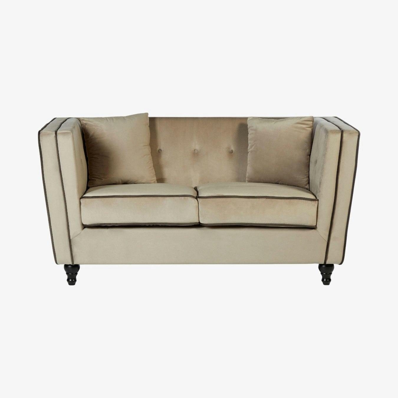 Ferris 2-Seat Sofa - Mink Velvet by Fifty Five South